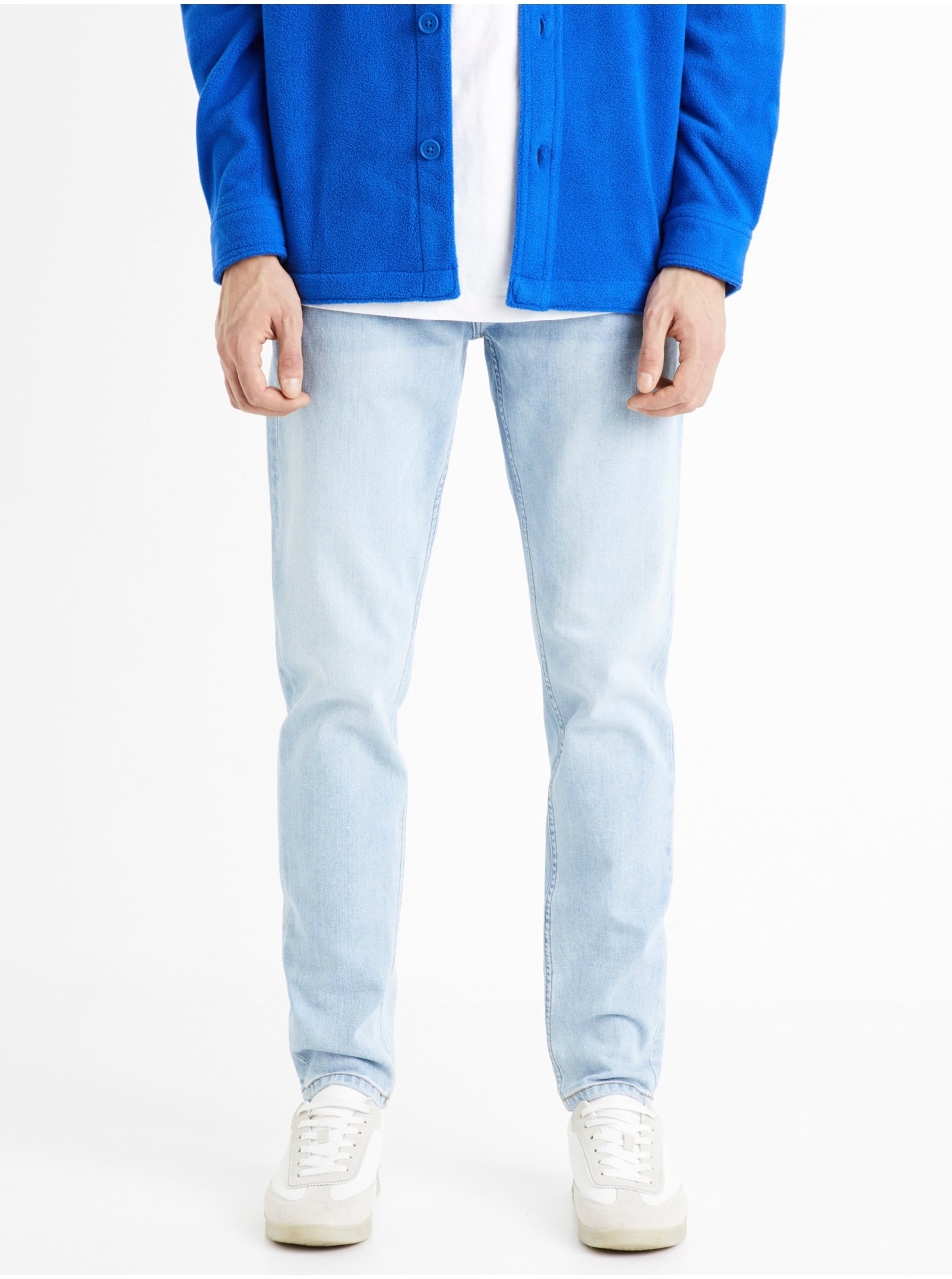 E-shop Světle modré pánské slim fit džíny Celio C25 Dobleach
