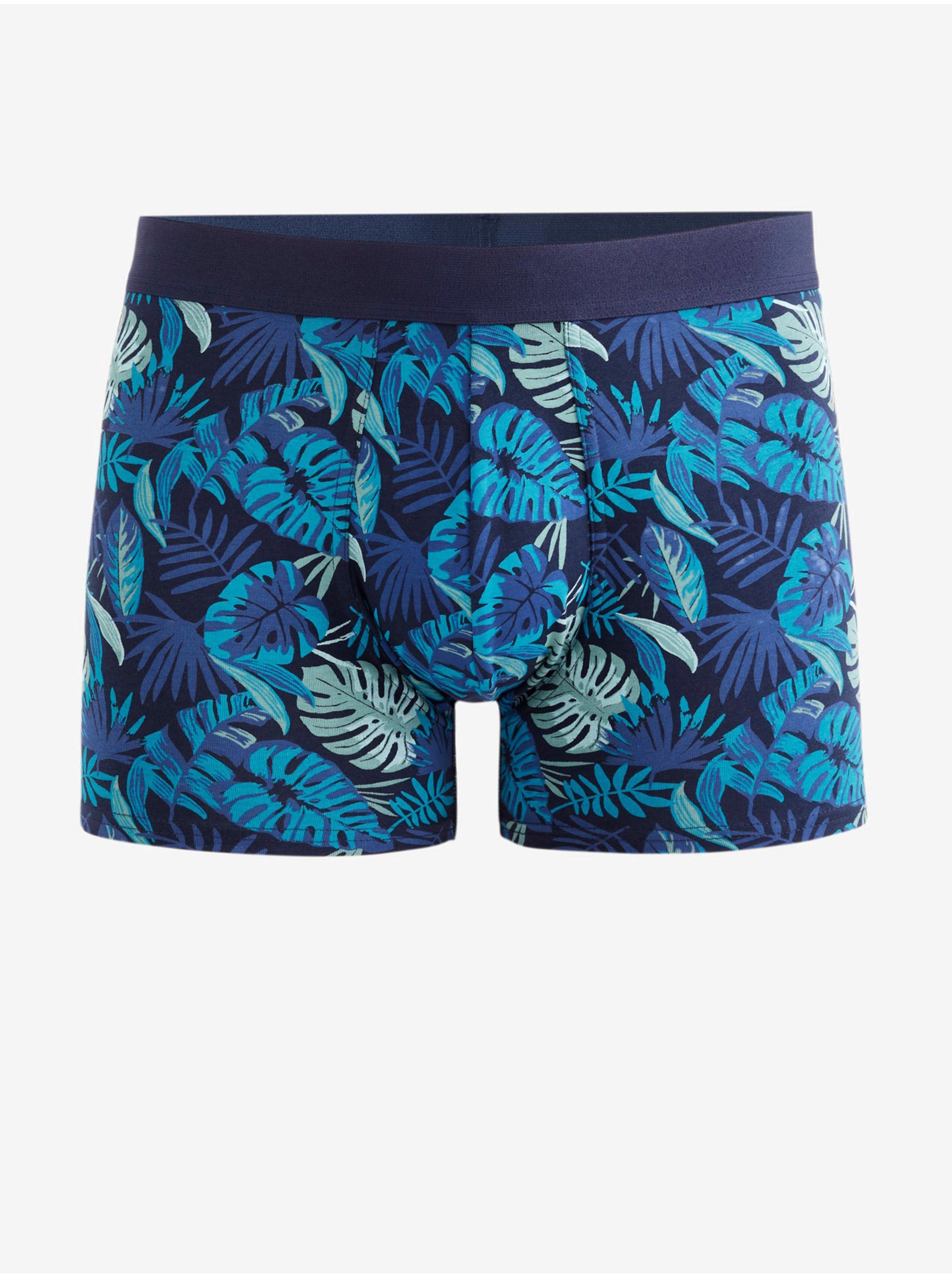 E-shop Modré pánské vzorované boxerky Celio Dipalm