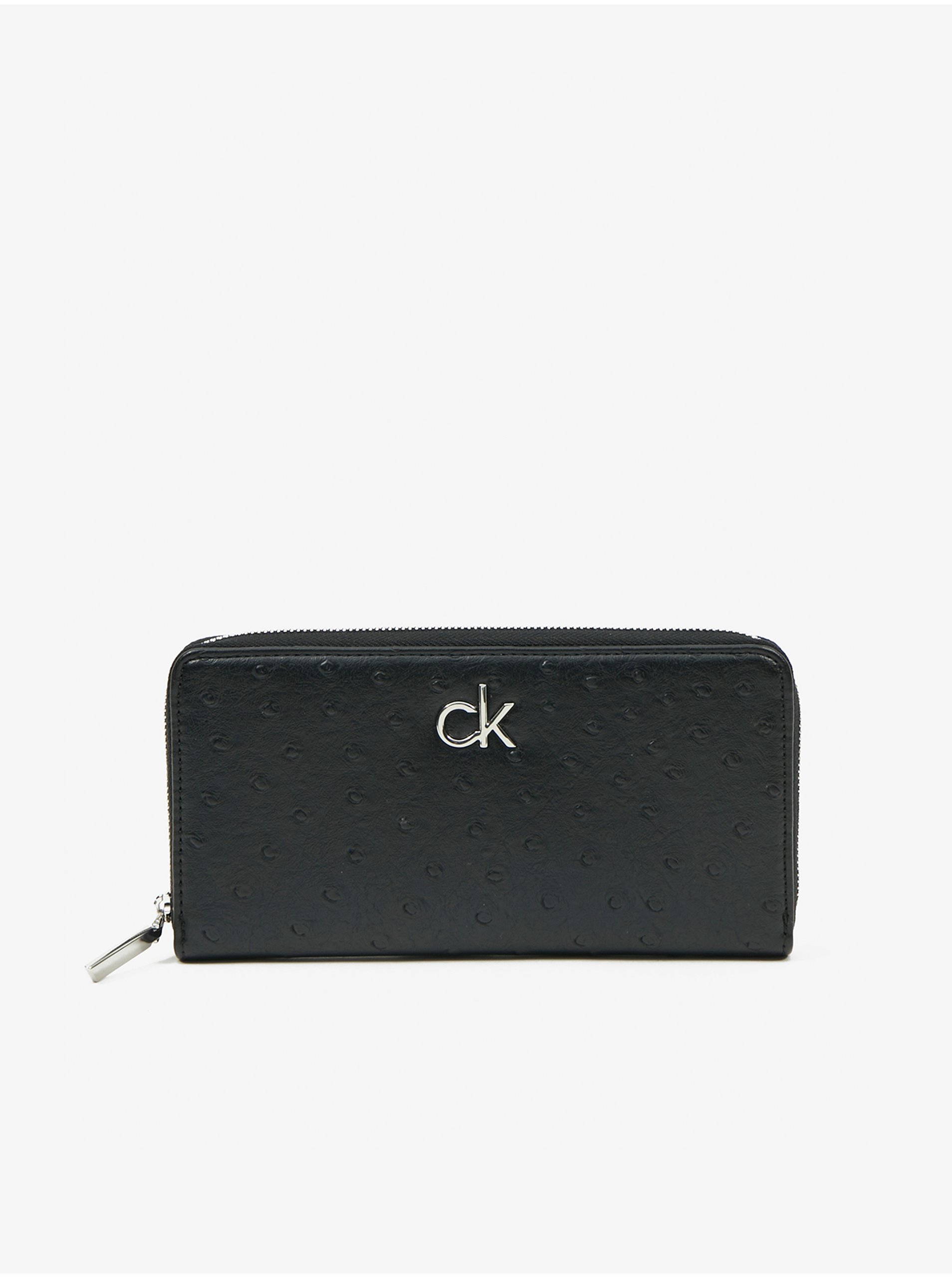 Lacno Čierna dámska peňaženka Calvin Klein Re-Lock Slim
