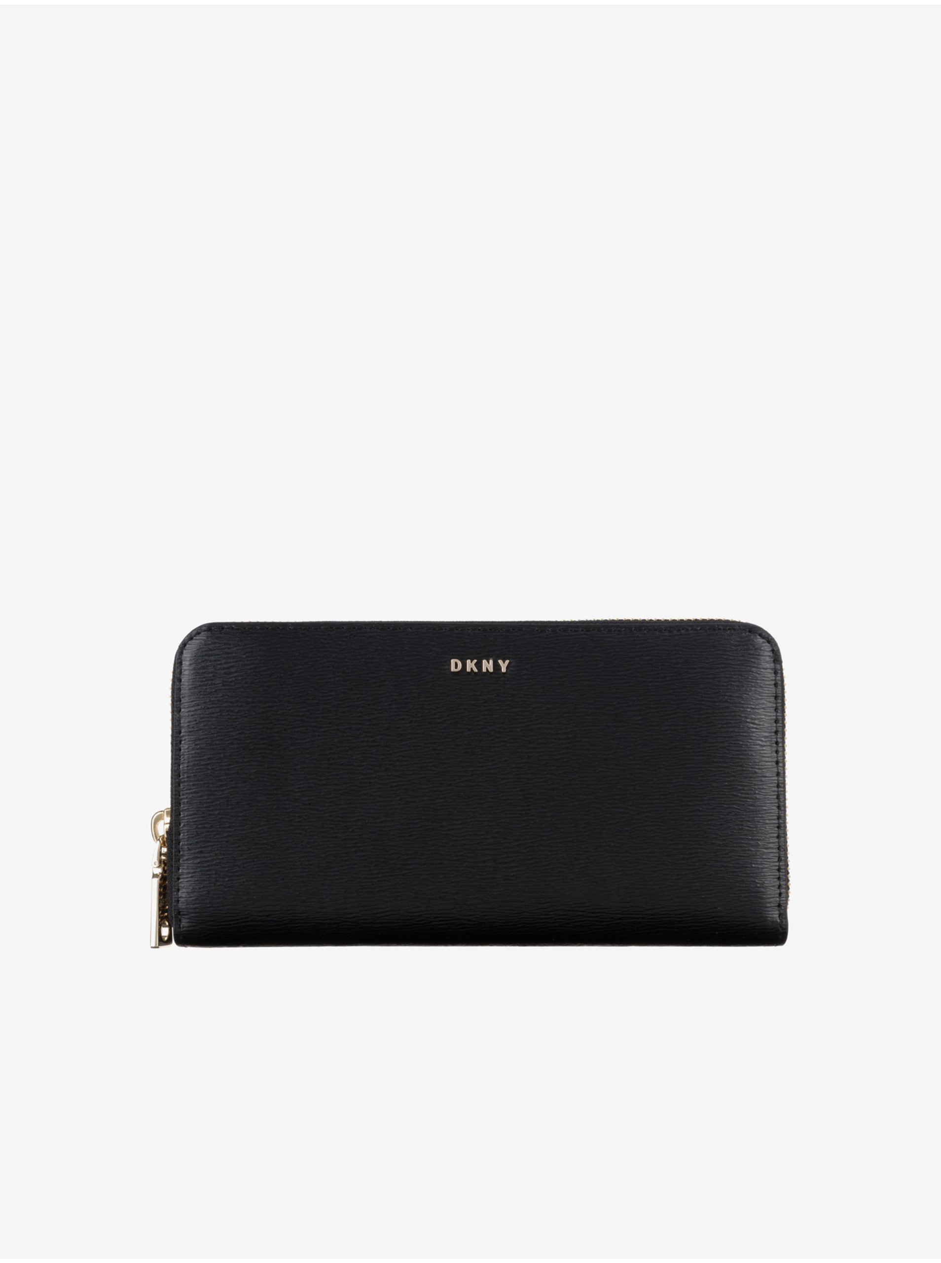 Levně Černá dámská kožená peněženka DKNY
