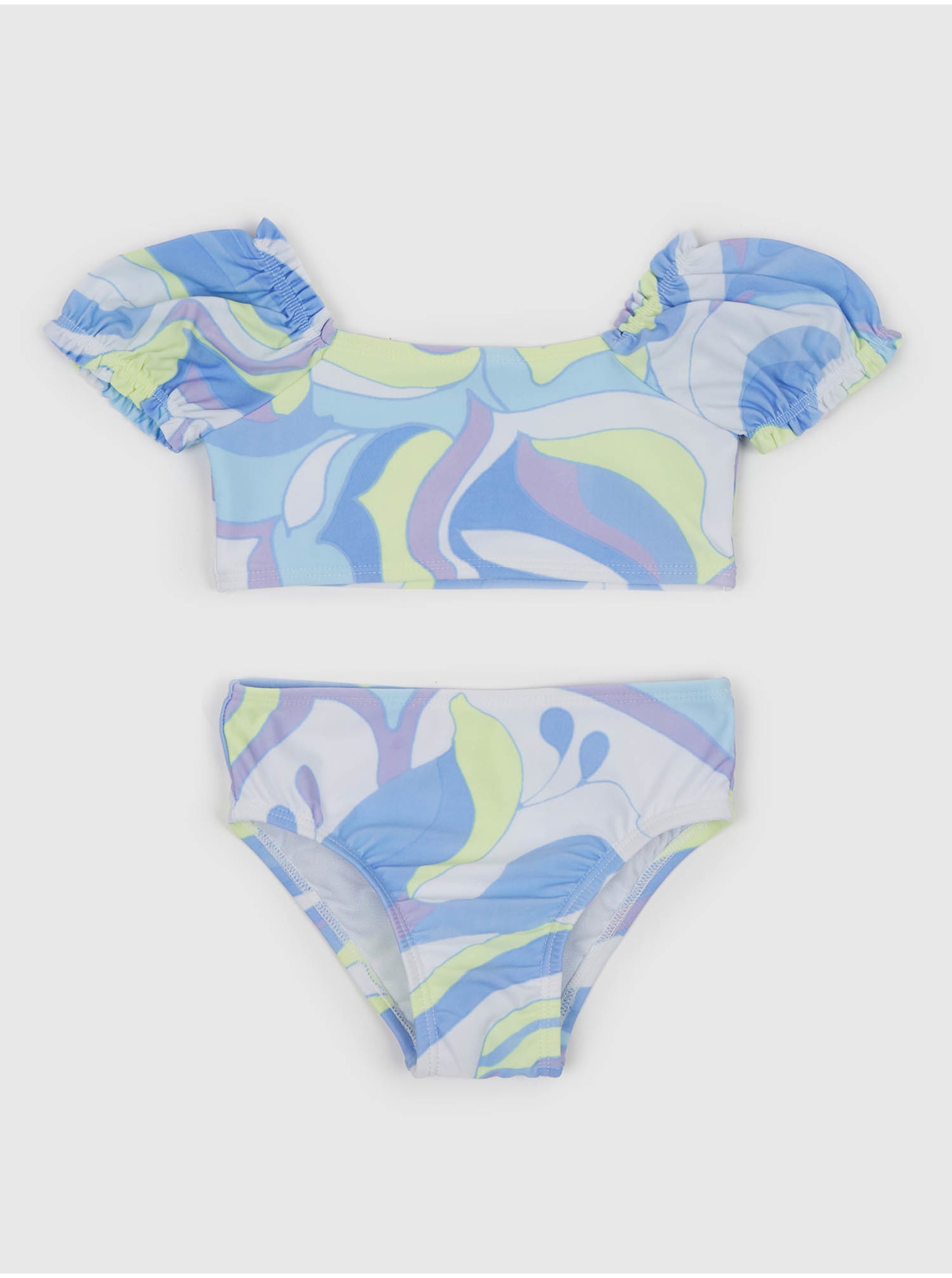 E-shop Zeleno-modré dievčenské dvojdielne plavky GAP