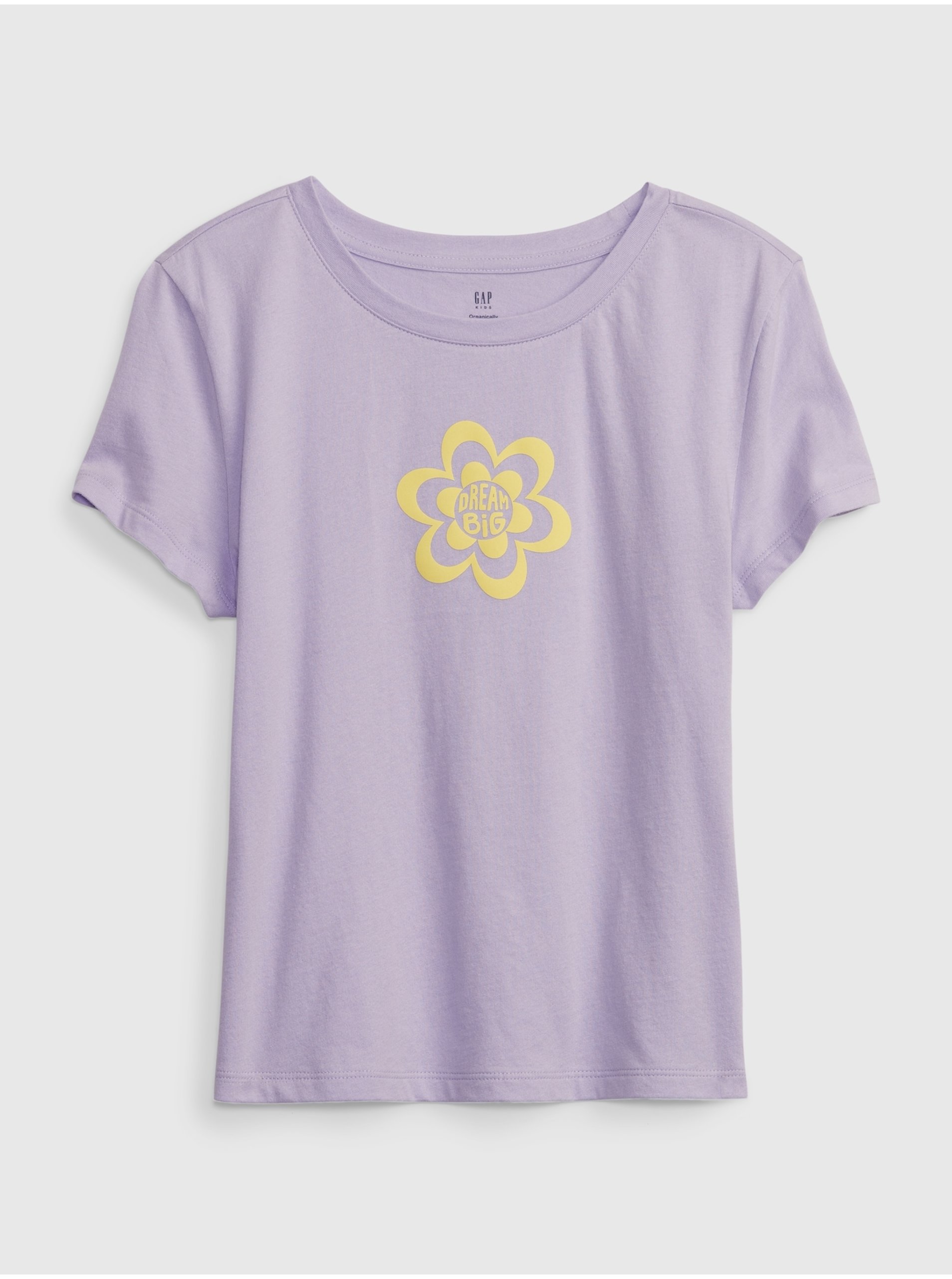 Levně Světle fialové holčičí bavlněné tričko s potiskem GAP