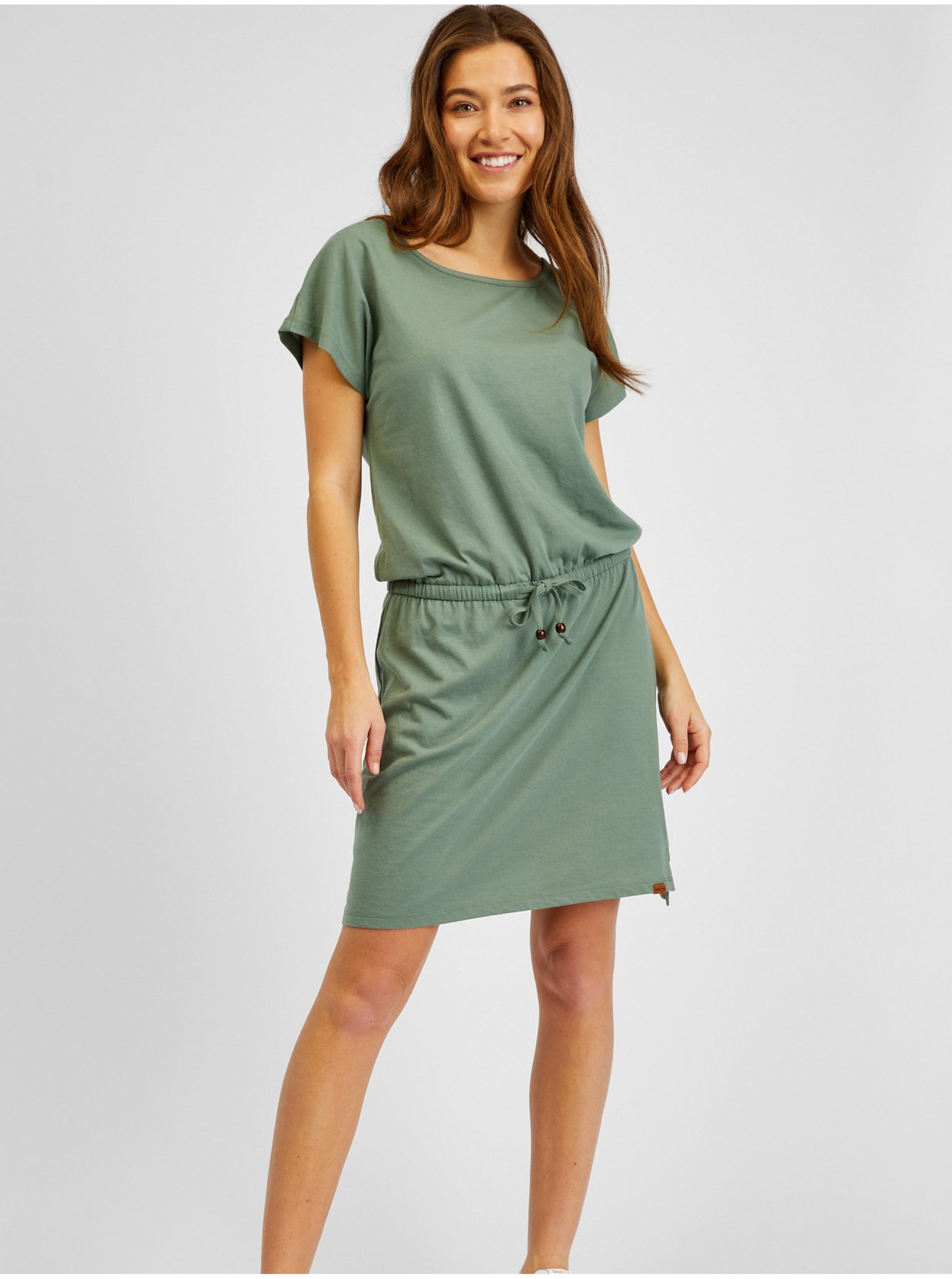 E-shop Zelené dámské šaty se zavazováním SAM73 Norma