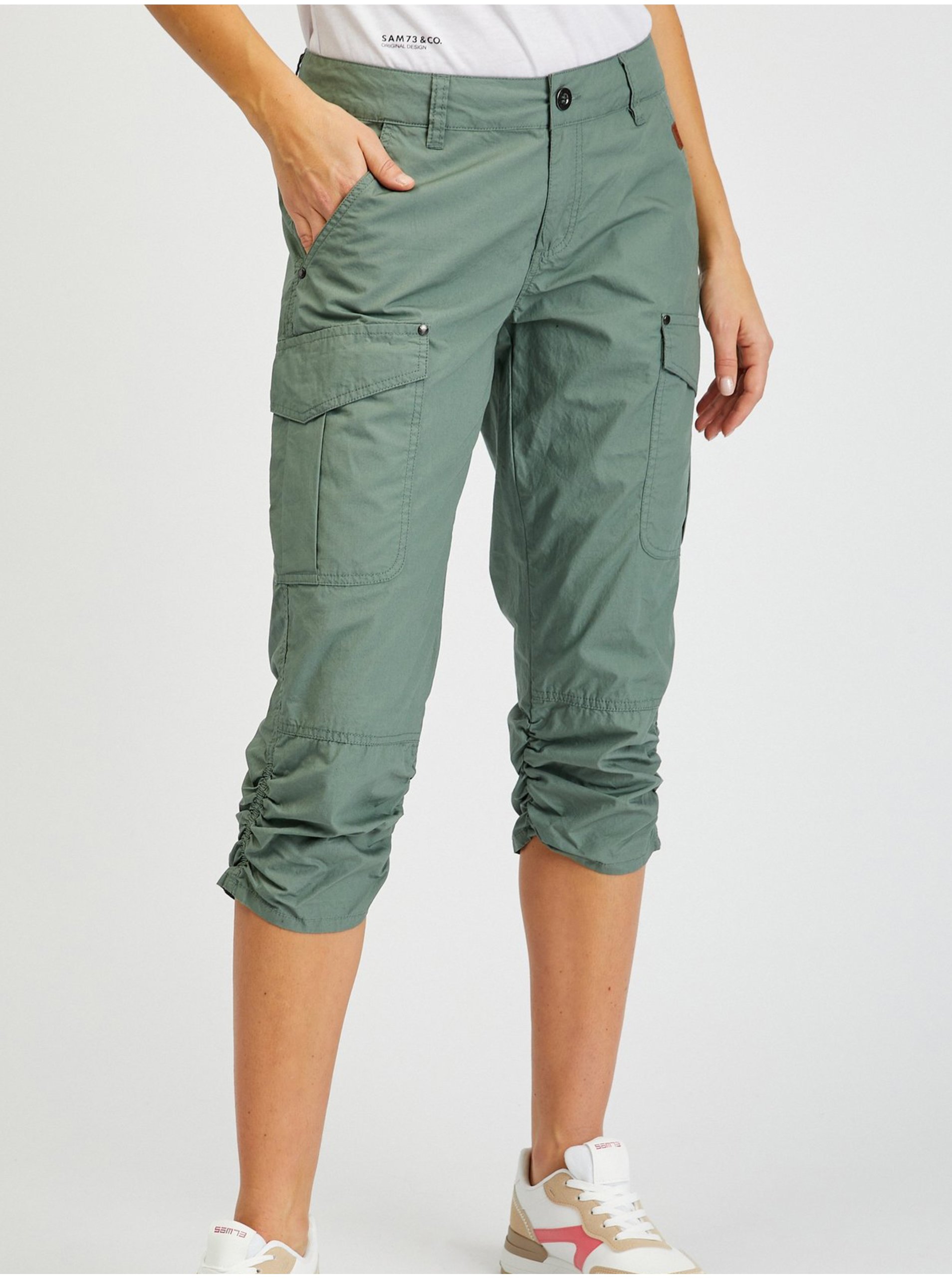 Lacno Neformálne nohavice pre ženy SAM 73 - zelená
