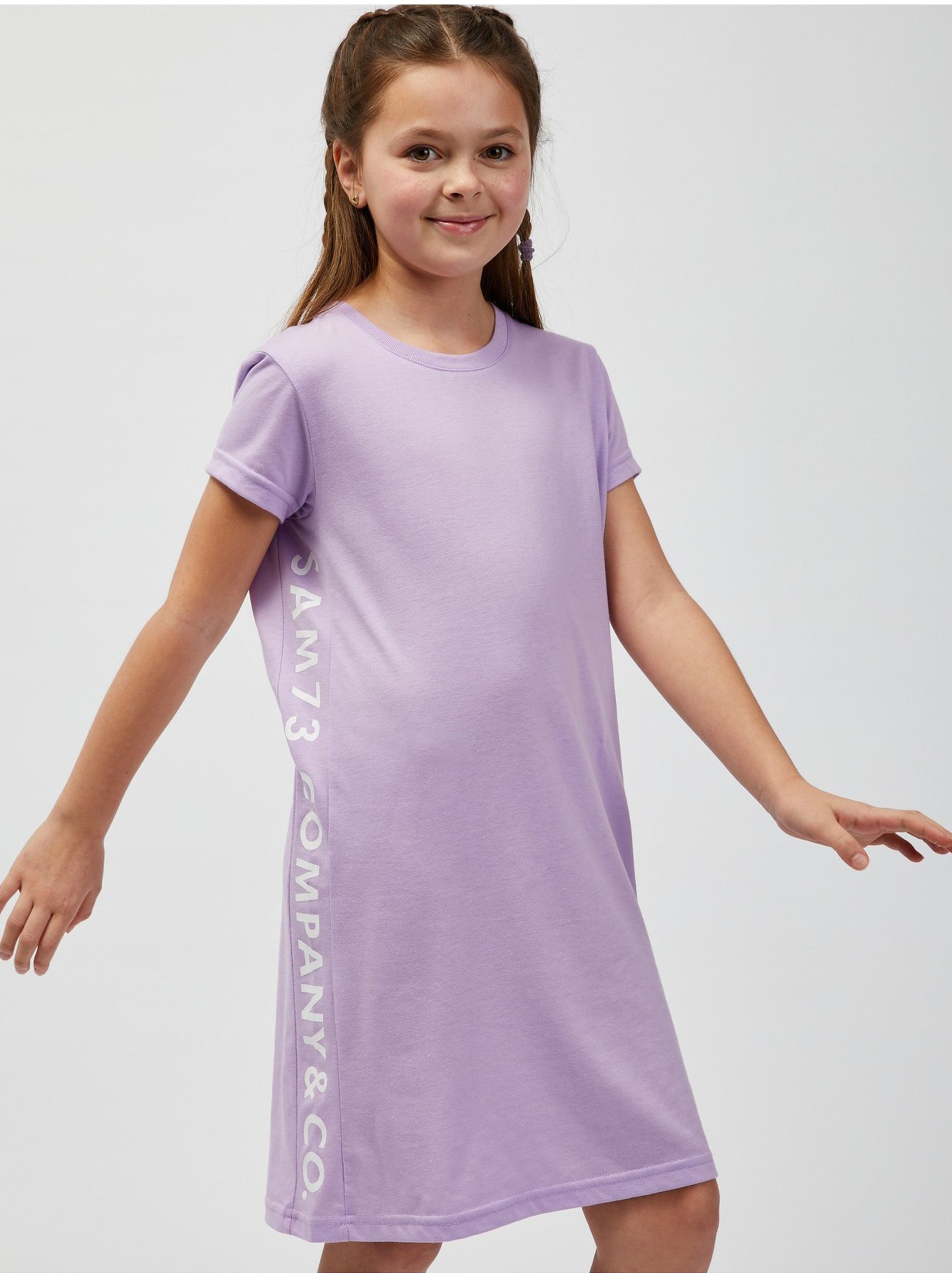 Levně Světle fialové holčičí letní šaty SAM73 Pyxis