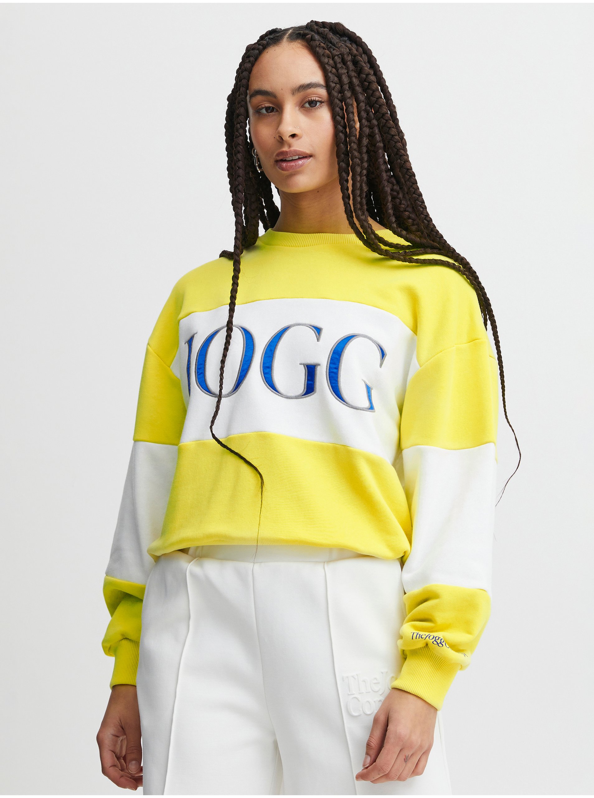 E-shop Mikiny pre ženy The Jogg Concept - žltá, biela