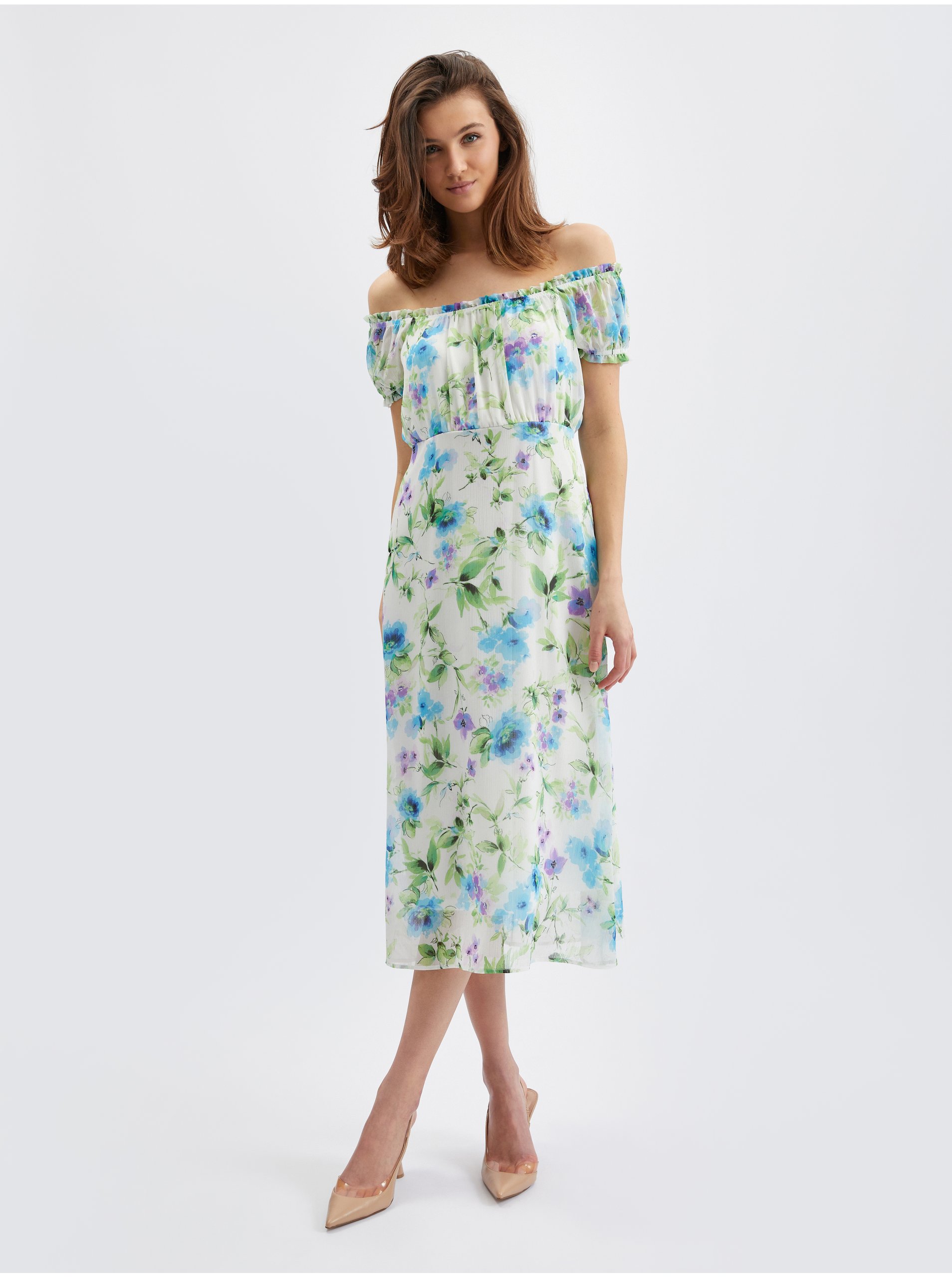 Lacno Letné a plážové šaty pre ženy ORSAY - krémová, modrá, svetlozelená, svetlofialová