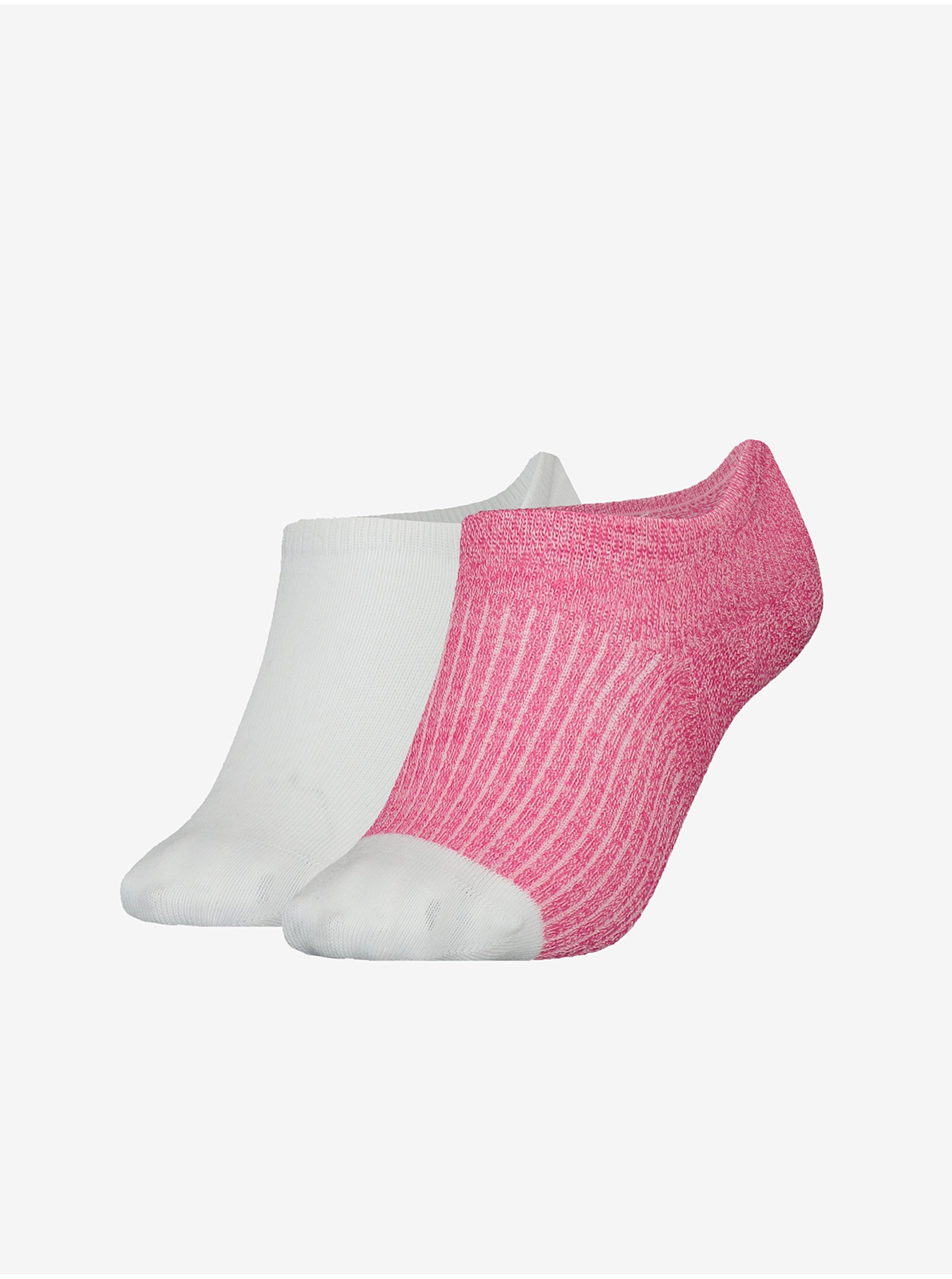 E-shop Súprava dvoch párov dámskych ponožiek v bielej a ružovej farbe Tommy Hilfiger