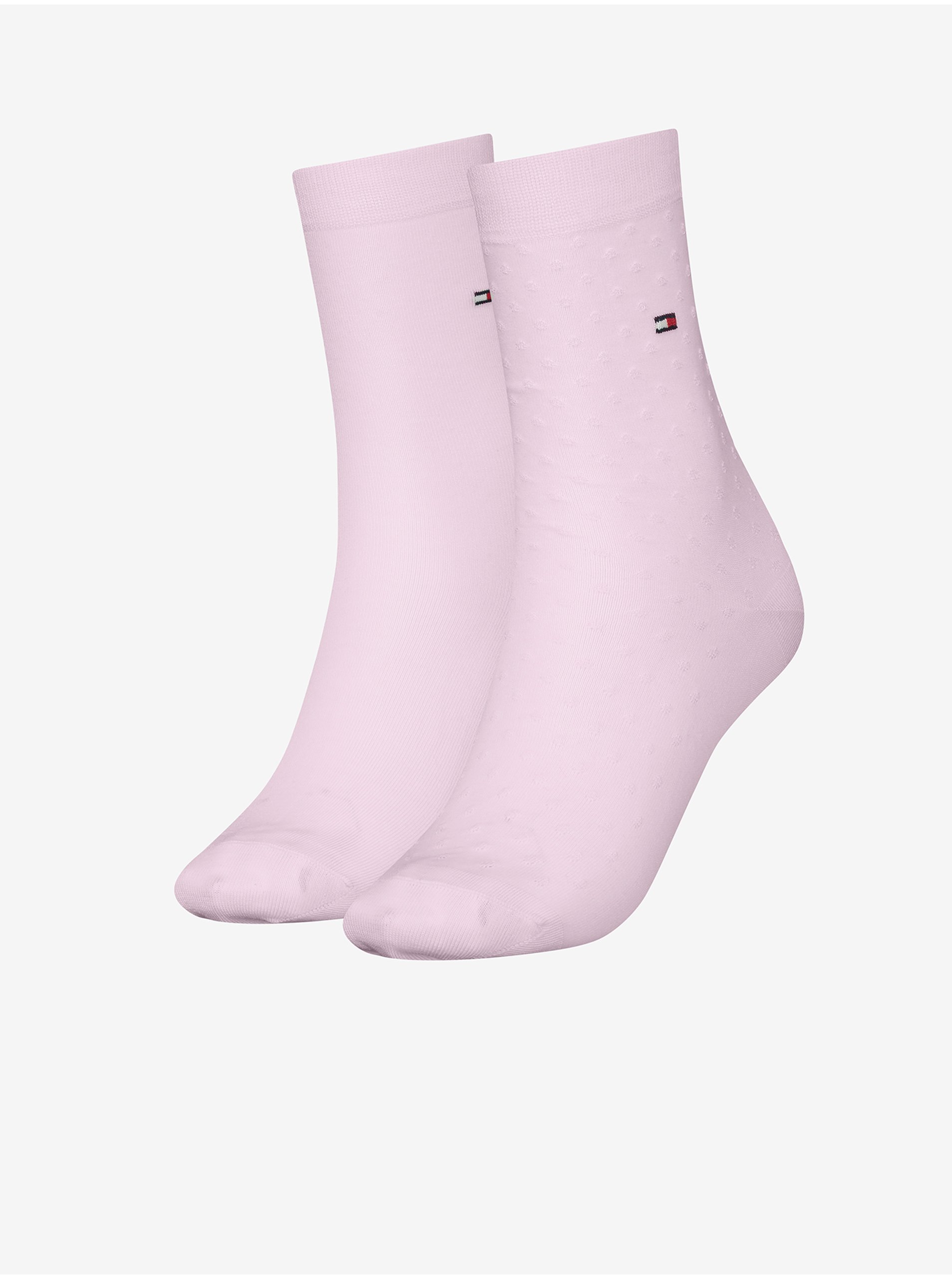 Levně Sada dvou párů dámských ponožek ve světle růžové barvě Tommy Hilfiger Underwear