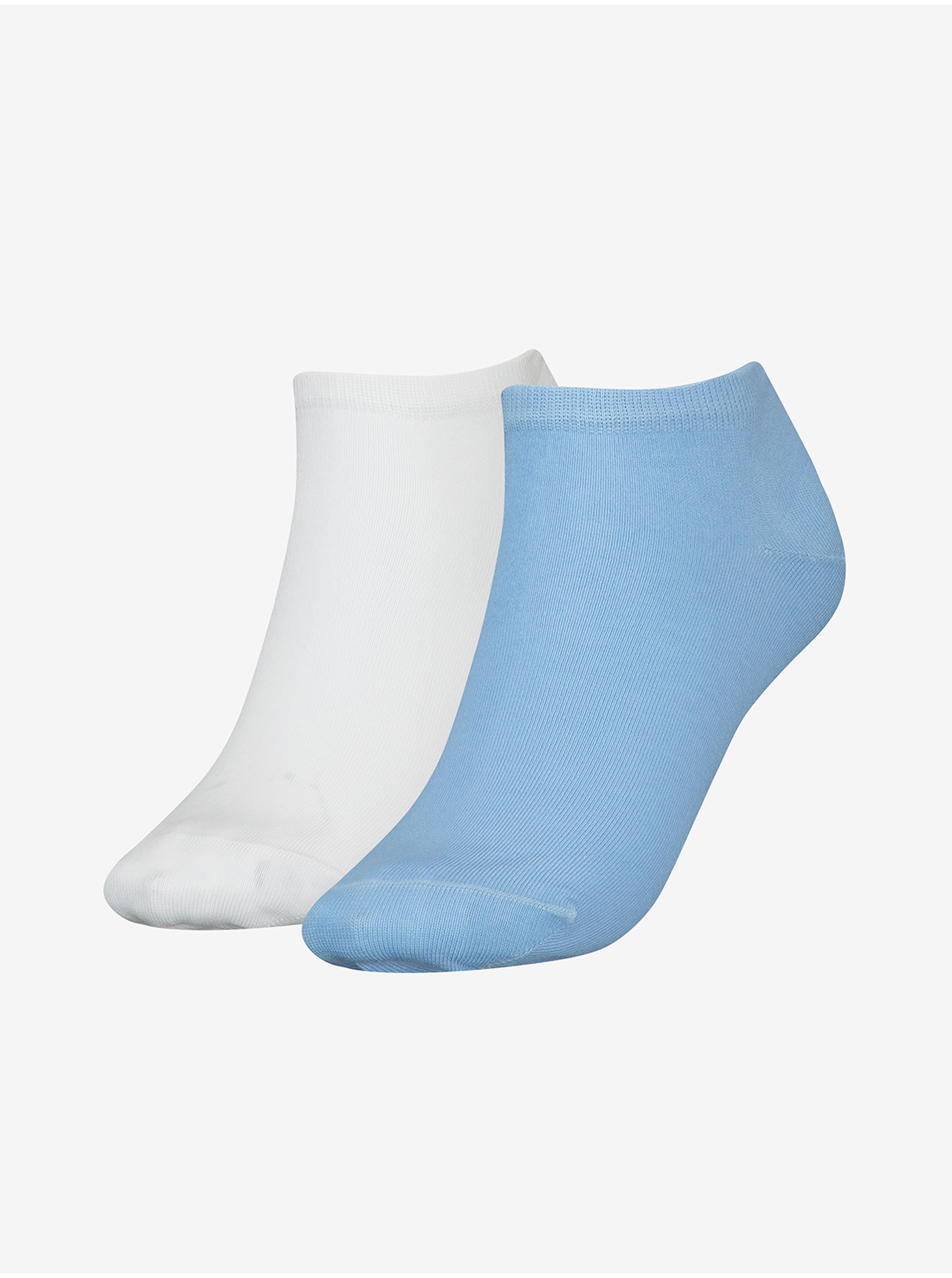 Levně Sada dvou párů dámských ponožek v bílé a modré barvě Tommy Hilfiger Underwear