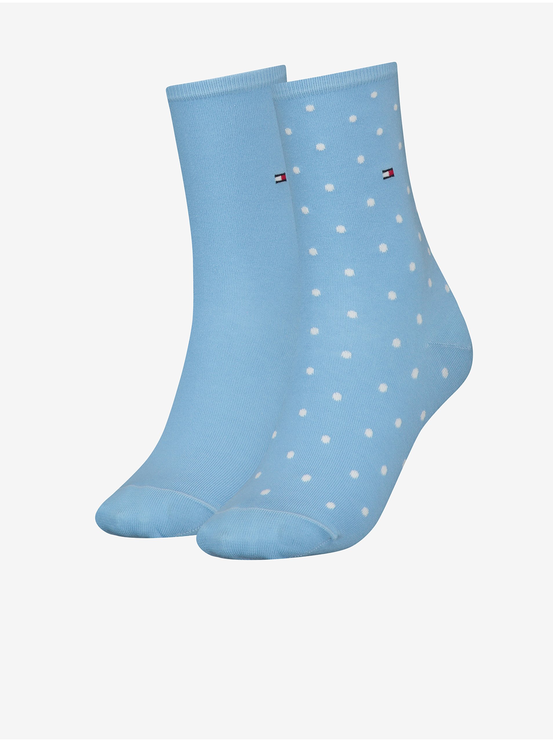 Lacno Súprava dvoch párov dámskych ponožiek v modrej farbe Tommy Hilfiger