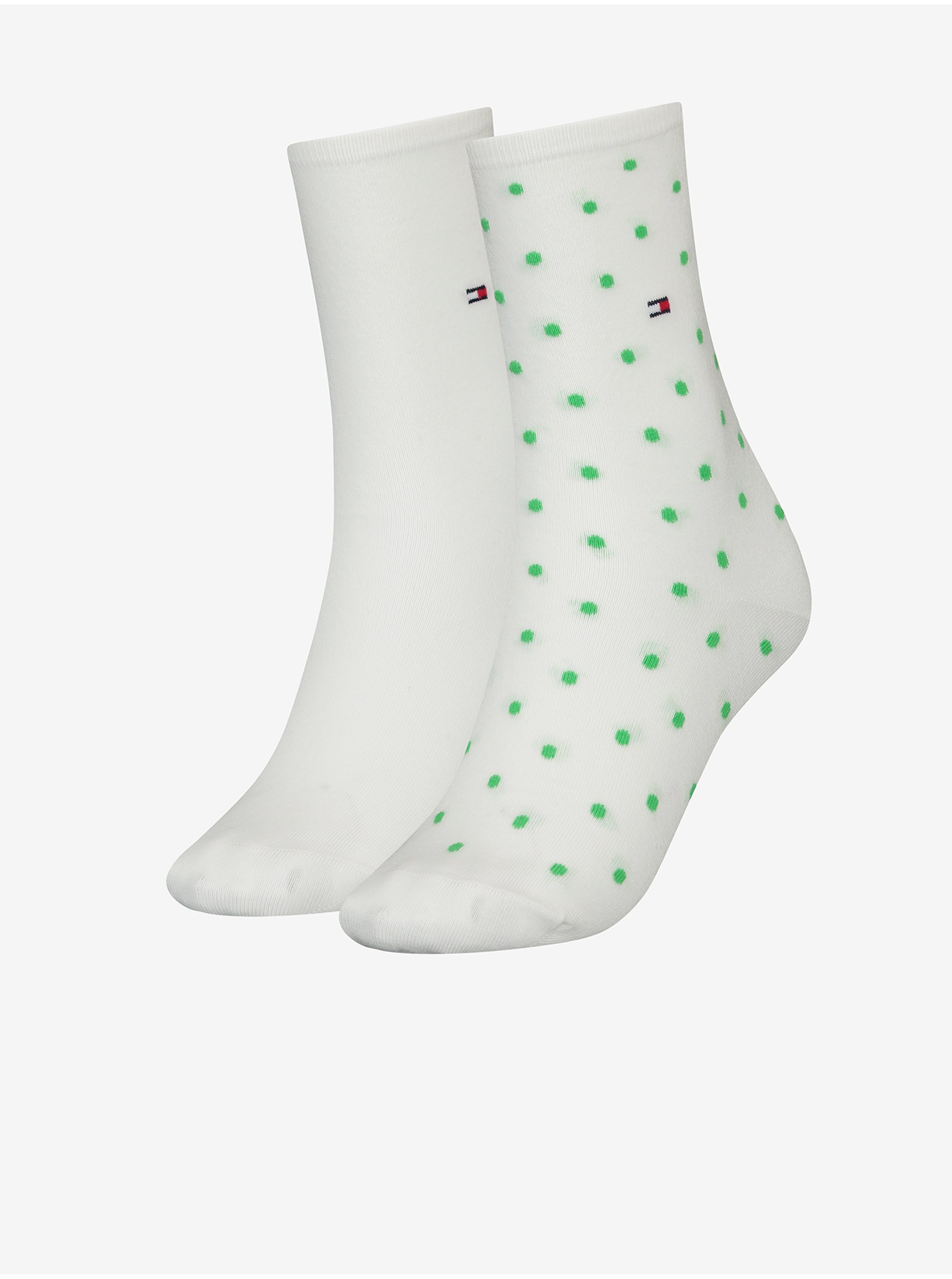 E-shop Sada dvoch párov dámskych ponožiek v krémovej farbe Tommy Hilfiger