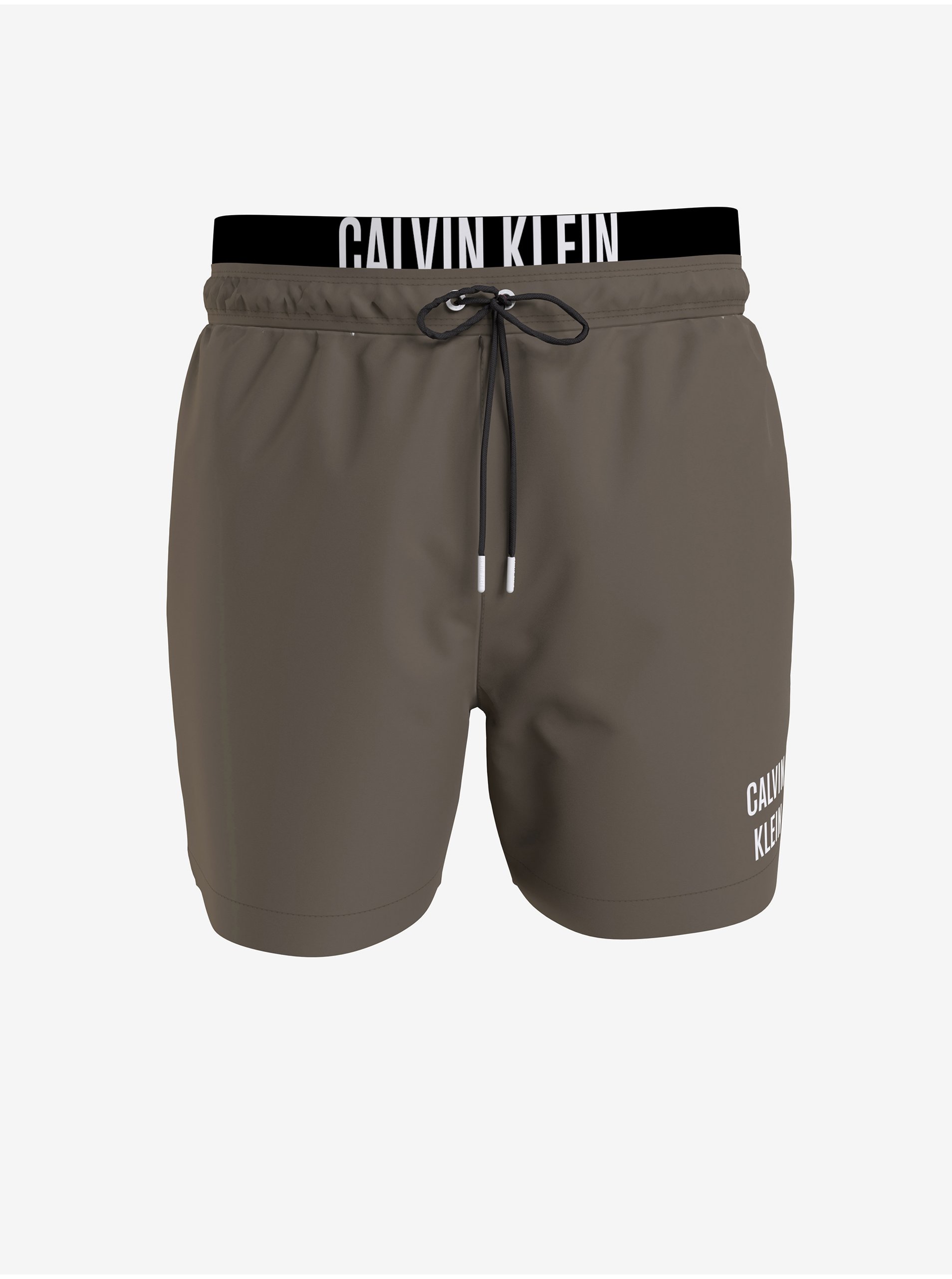 Levně Khaki pánské plavky Calvin Klein Underwear