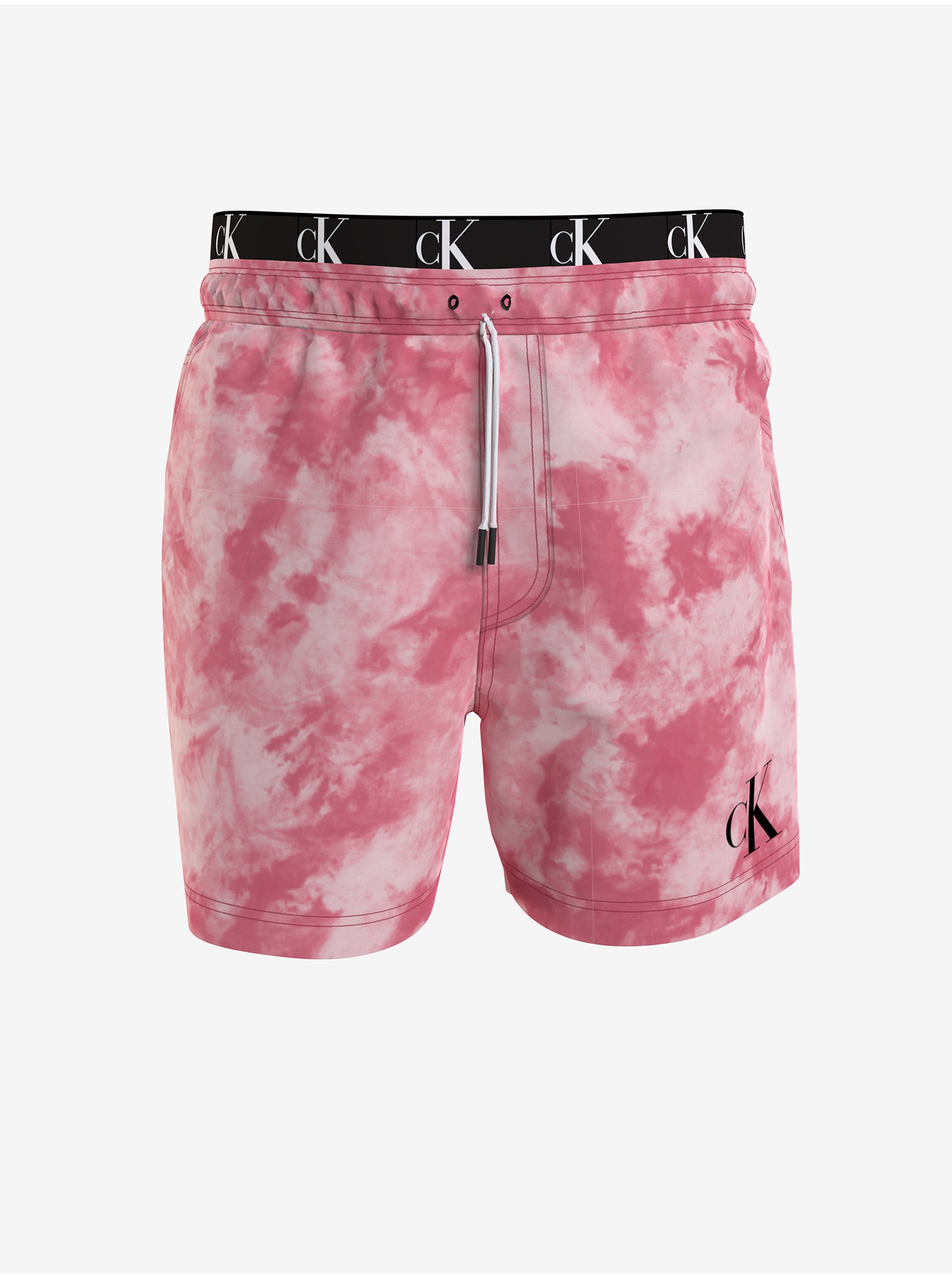 Levně Růžové batikované pánské plavky Calvin Klein Underwear
