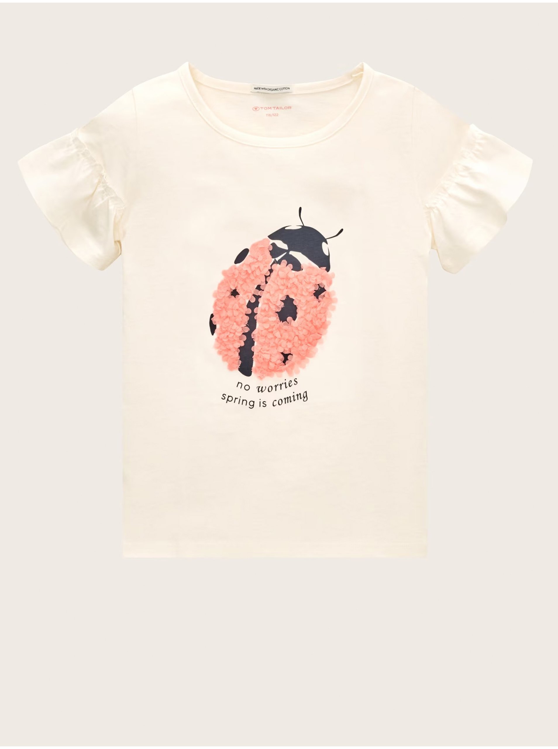 E-shop Krémové dievčenské tričko Tom Tailor