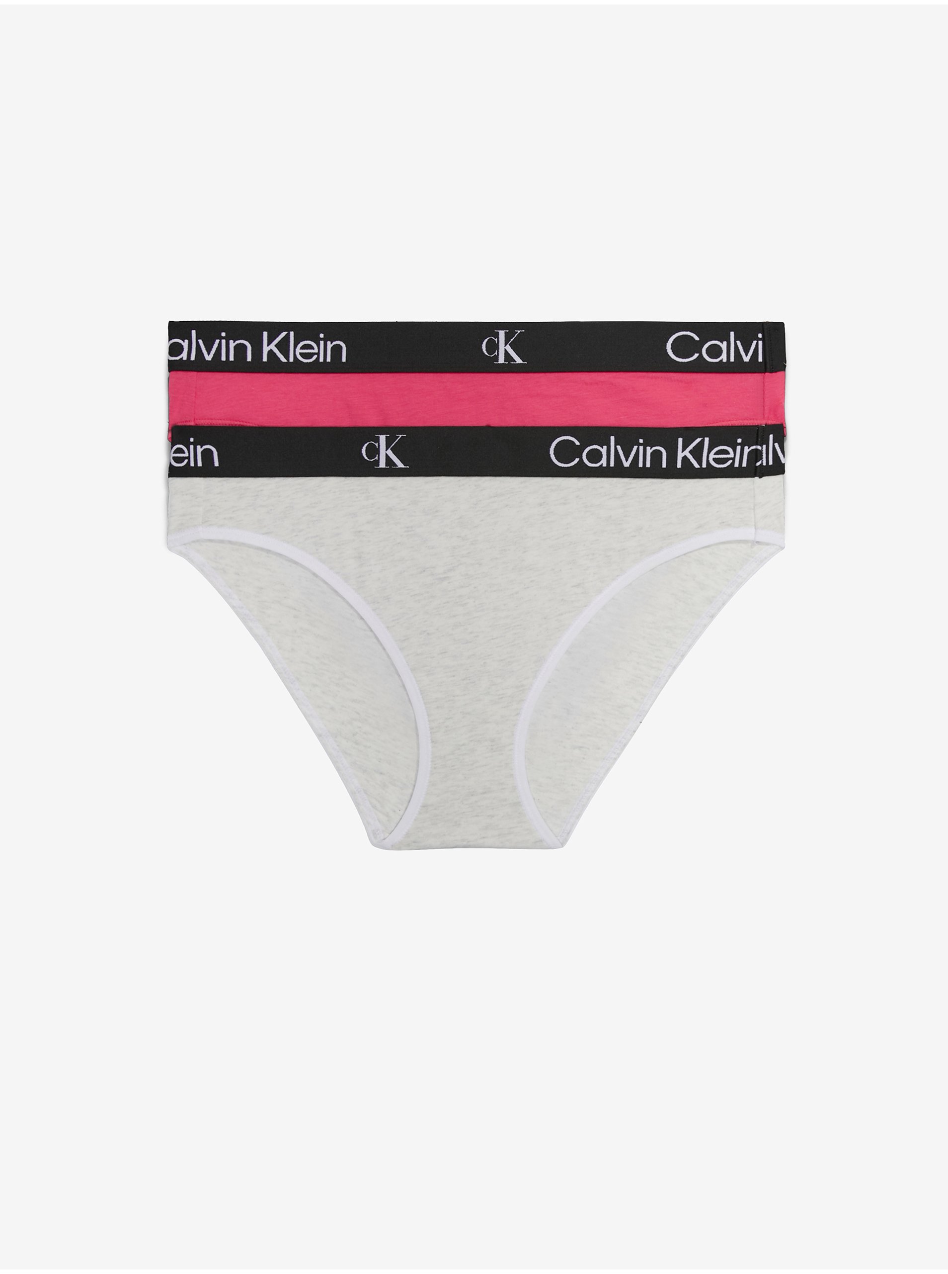 E-shop Sada dvou dámských kalhotek v tmavě růžové a světle šedé barvě 2PK Calvin Klein Underwear