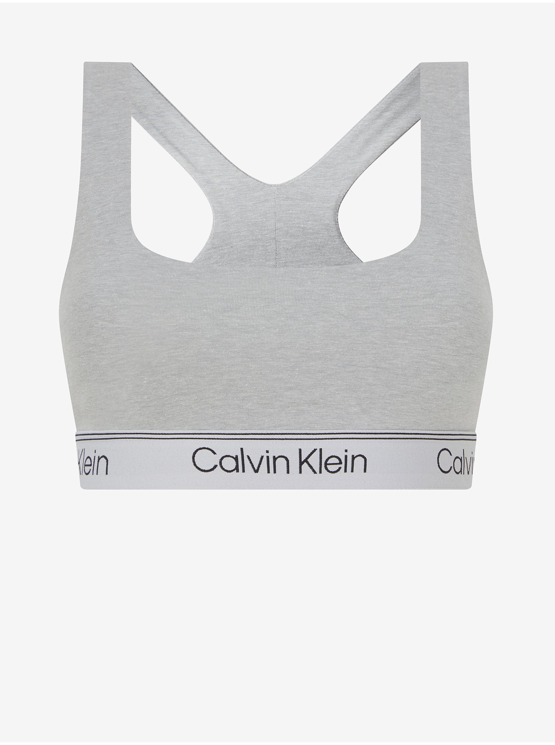 Levně Světle šedá dámská sportovní podprsenka Calvin Klein Underwear
