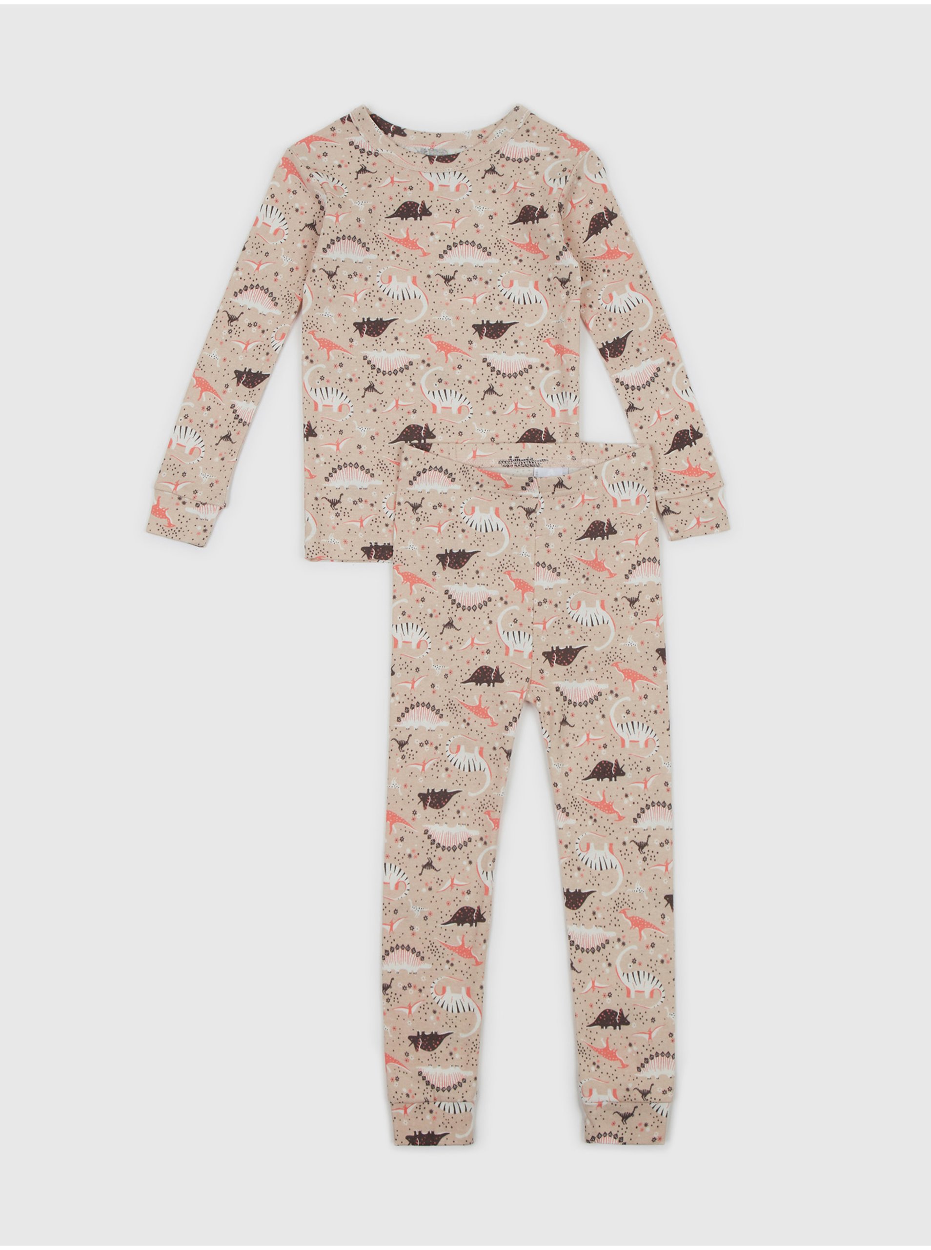 Lacno Svetlohnedé chlapčenské pyžamo s motívom dinosaurov GAP