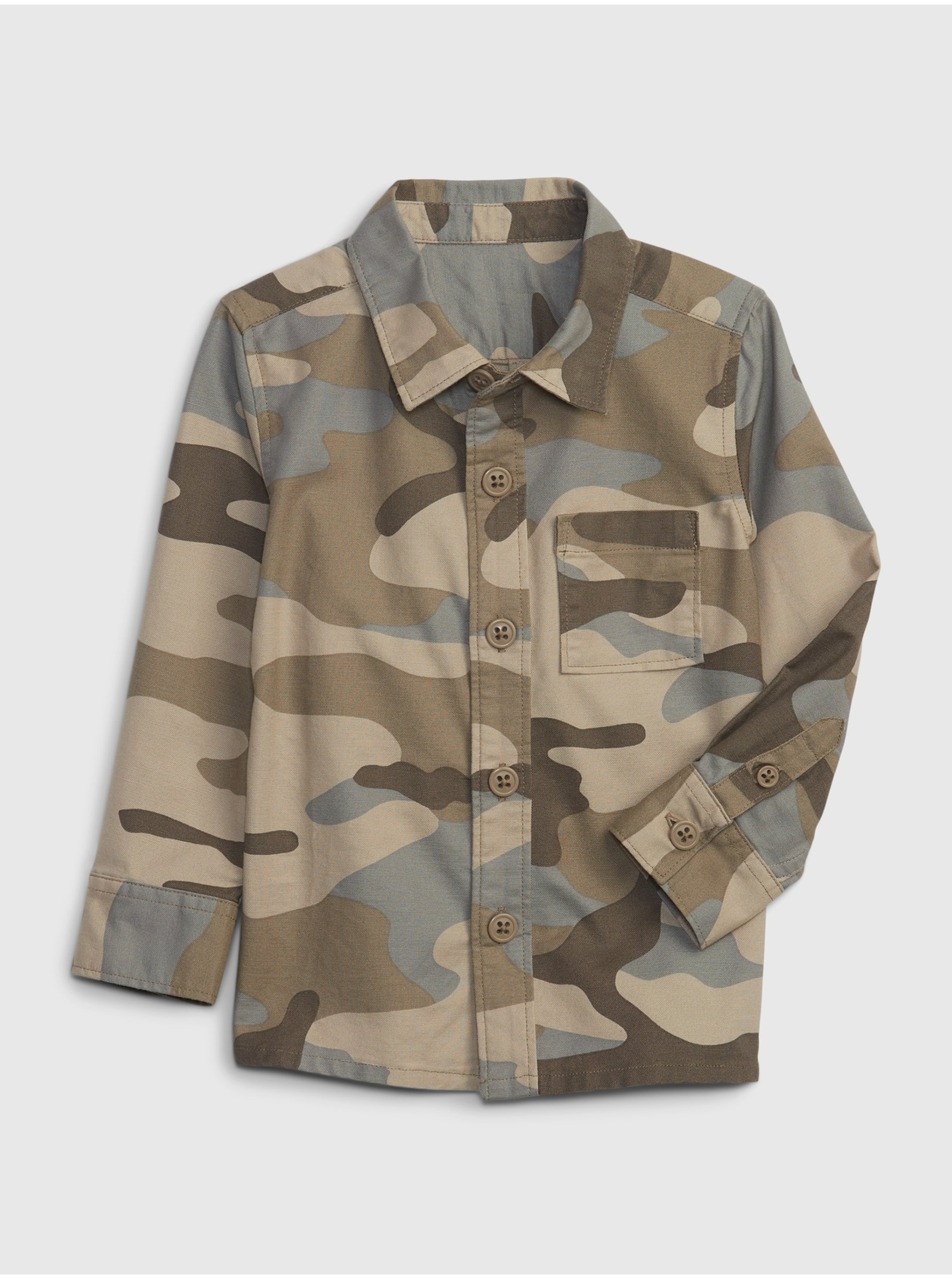 E-shop Hnedá chlapčenská vzorovaná košeľa GAP