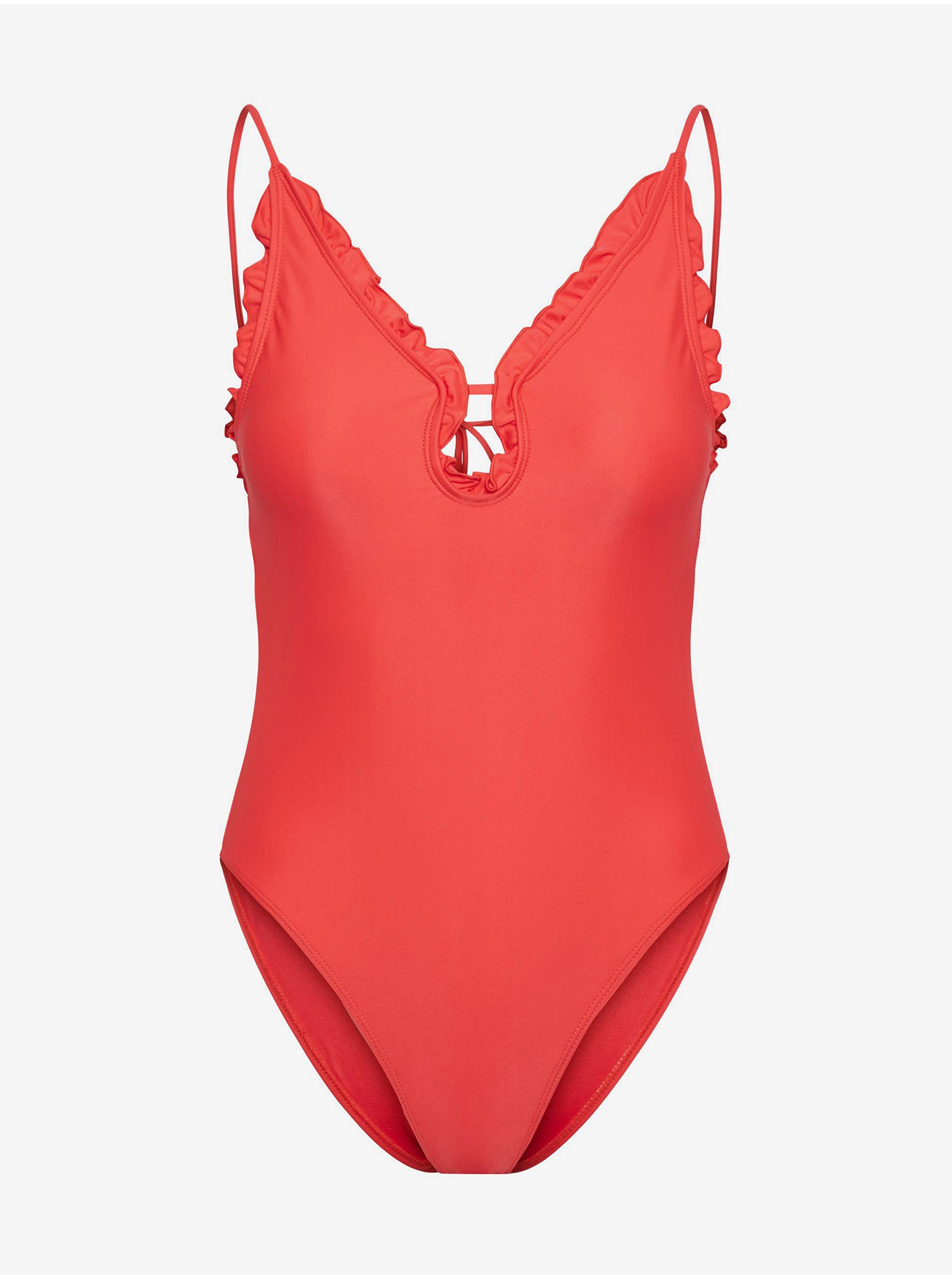 E-shop Červené dámske jednodielne plavky Pieces Blua