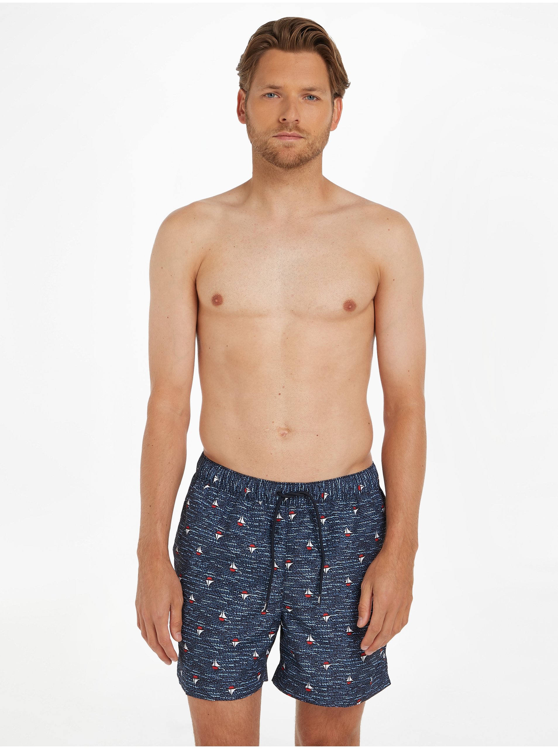 E-shop Tmavě modré pánské plavky s potiskem Tommy Hilfiger Underwear