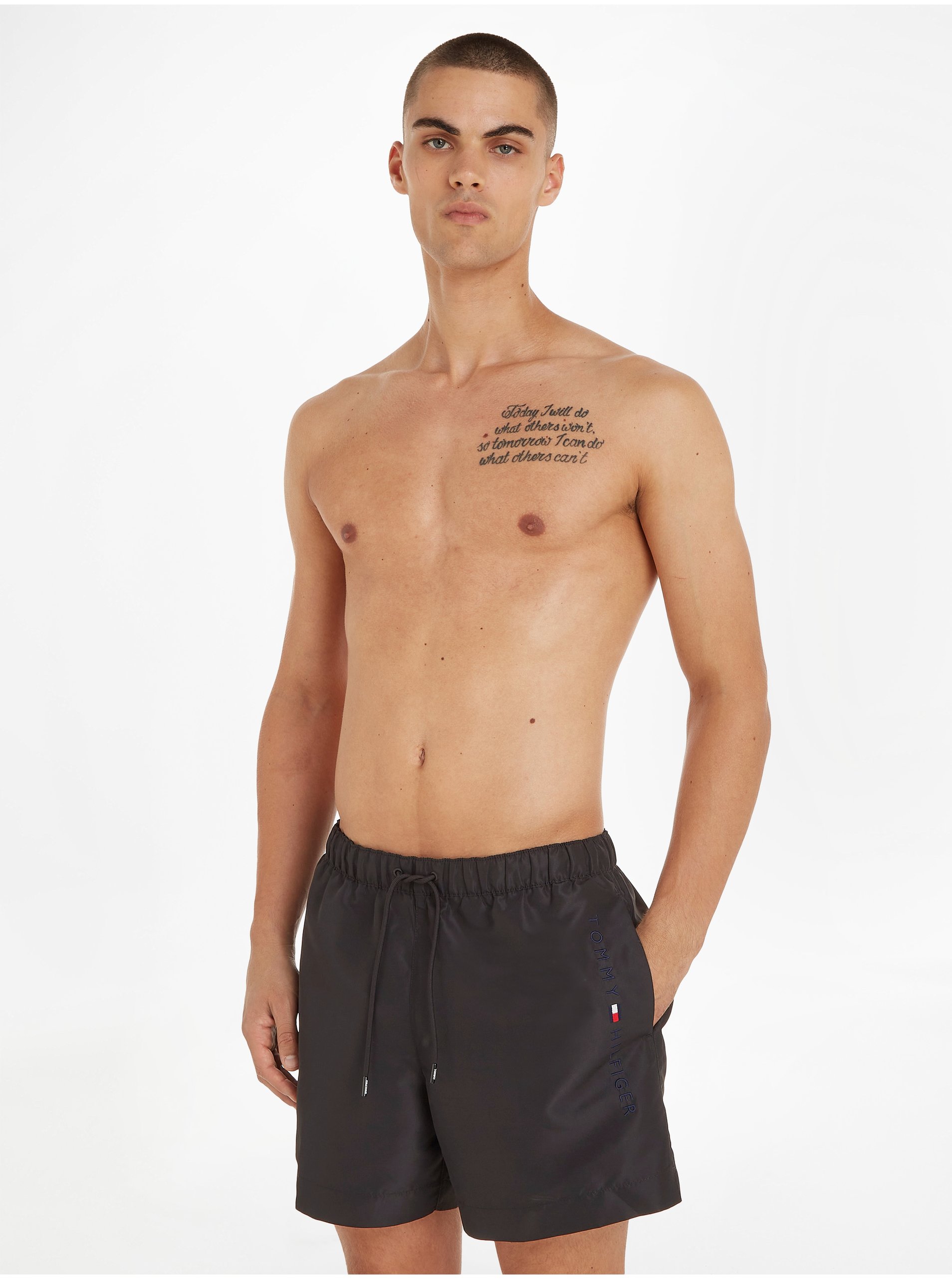 Levně Černé pánské plavky Tommy Hilfiger Underwear
