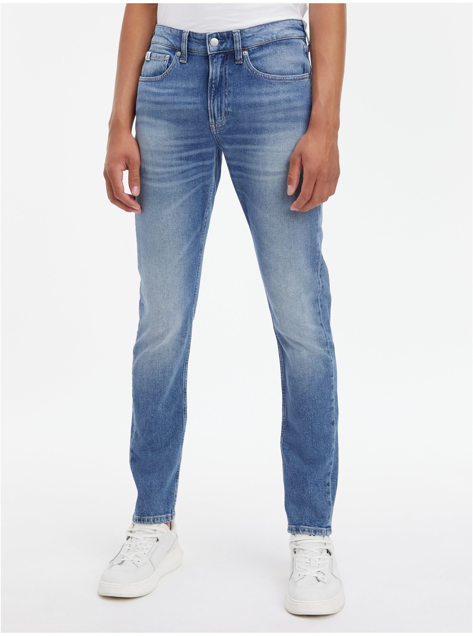 Lacno Slim fit pre mužov Calvin Klein Jeans - modrá