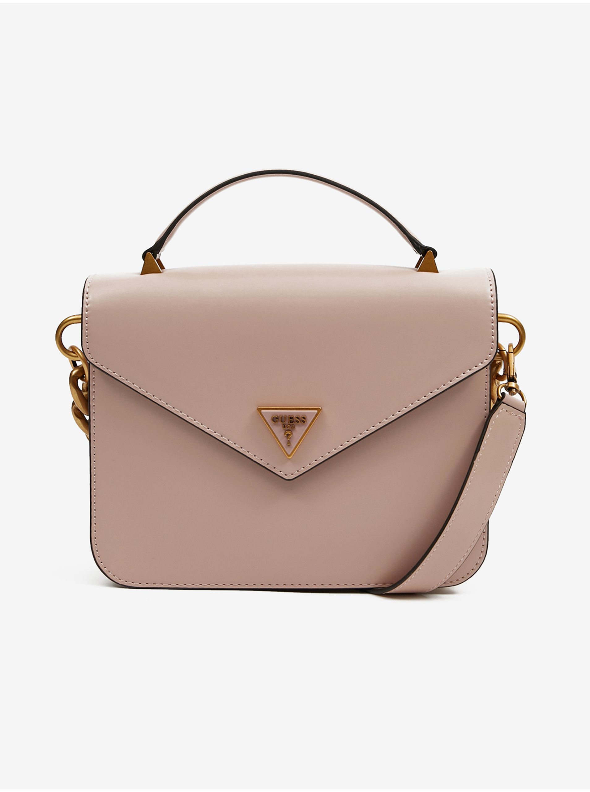E-shop Světle růžová dámská kabelka Guess Retour Top Handle Flap