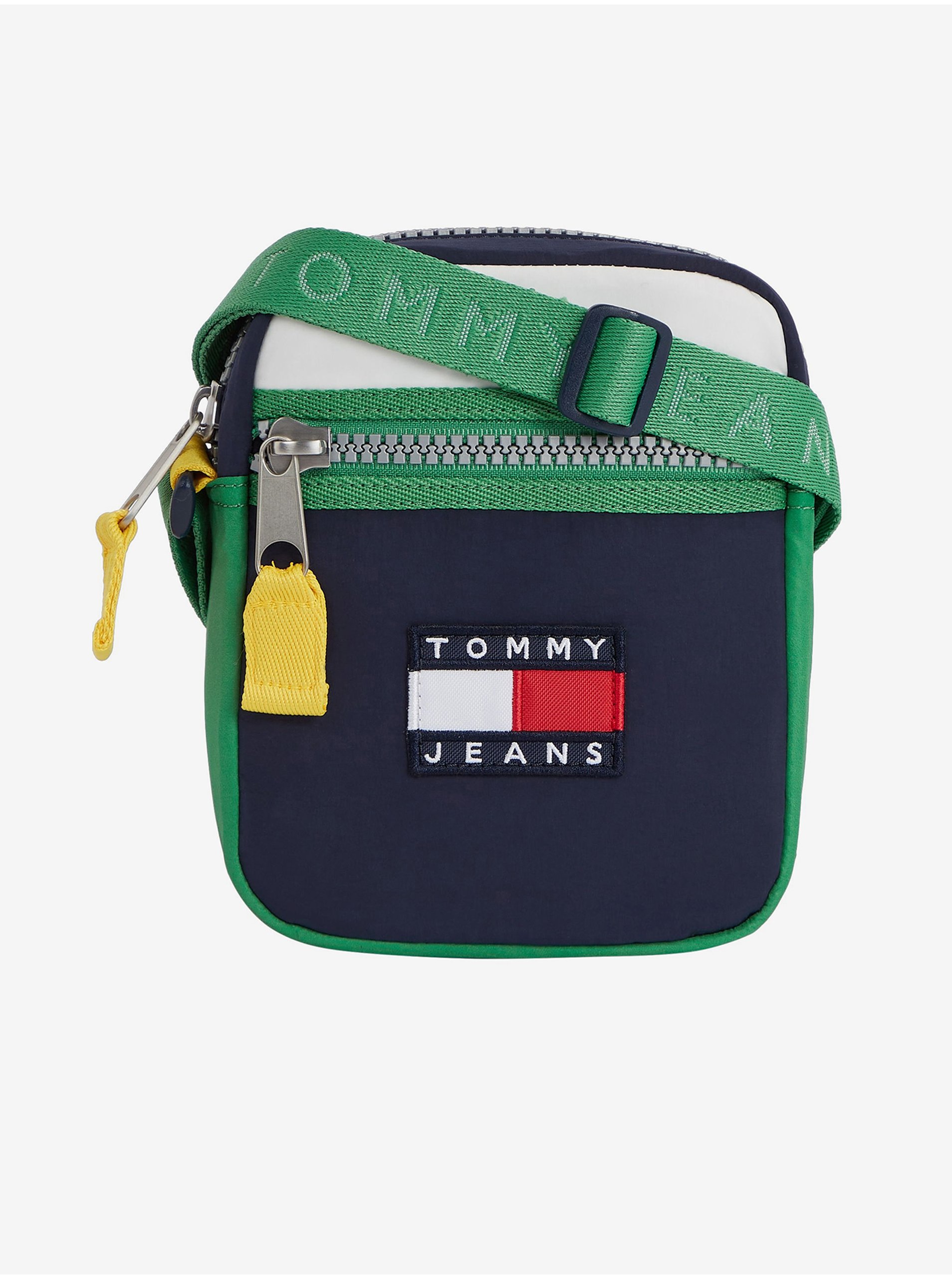 Levně Zeleno-modrá pánská taška přes rameno Tommy Jeans Heritage