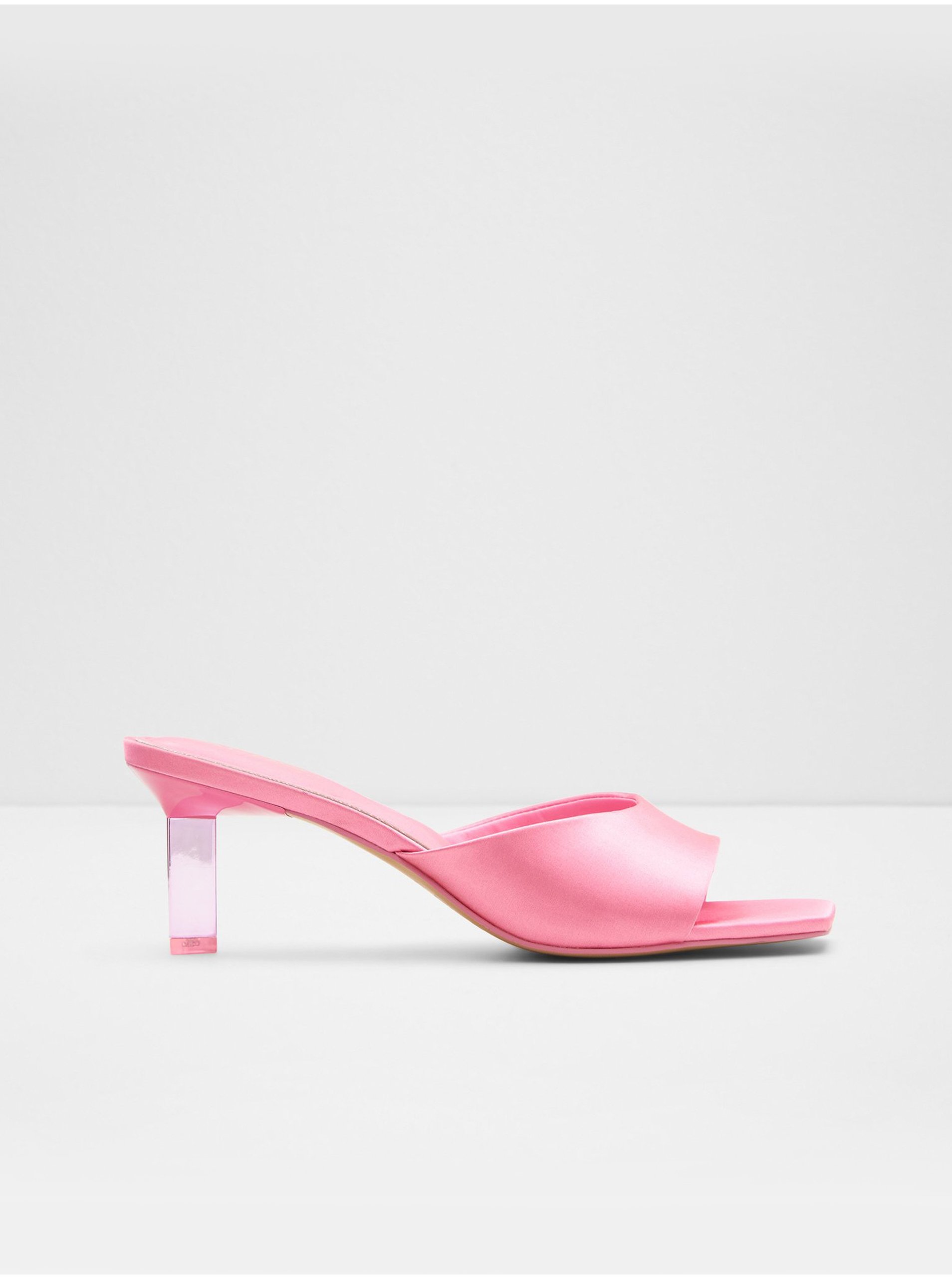 Levně Růžové dámské lesklé pantofle na nízkém podpatku ALDO Posie