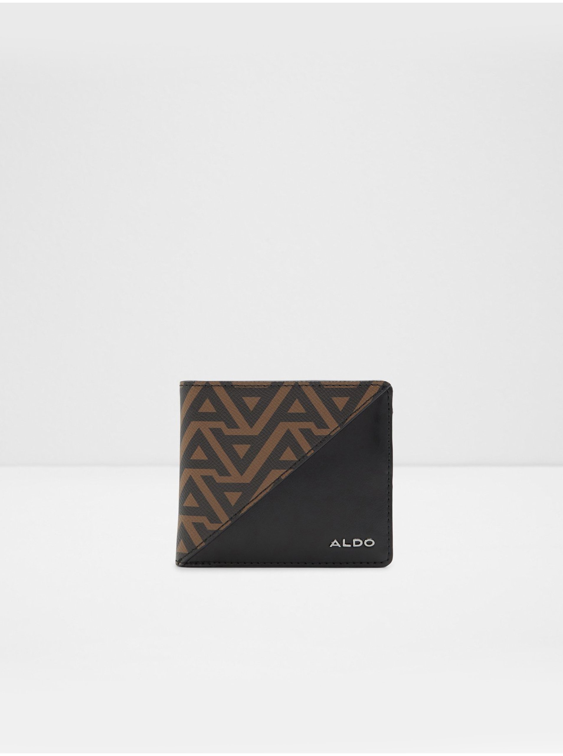 Levně Hnědo-černá pánská vzorovaná peněženka ALDO Glerrade