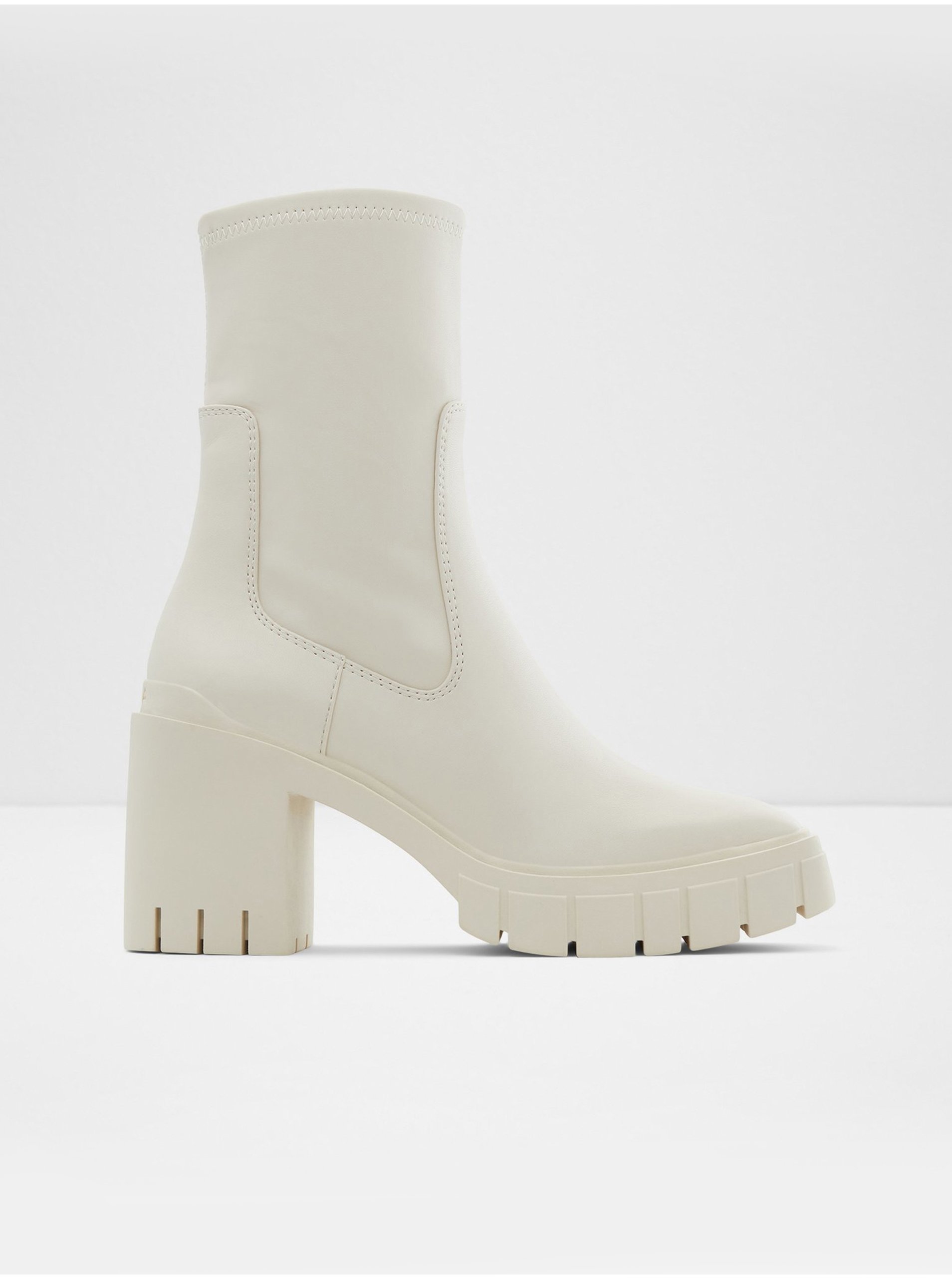Levně Bílé dámské kotníkové boty na podpatku ALDO Upstage