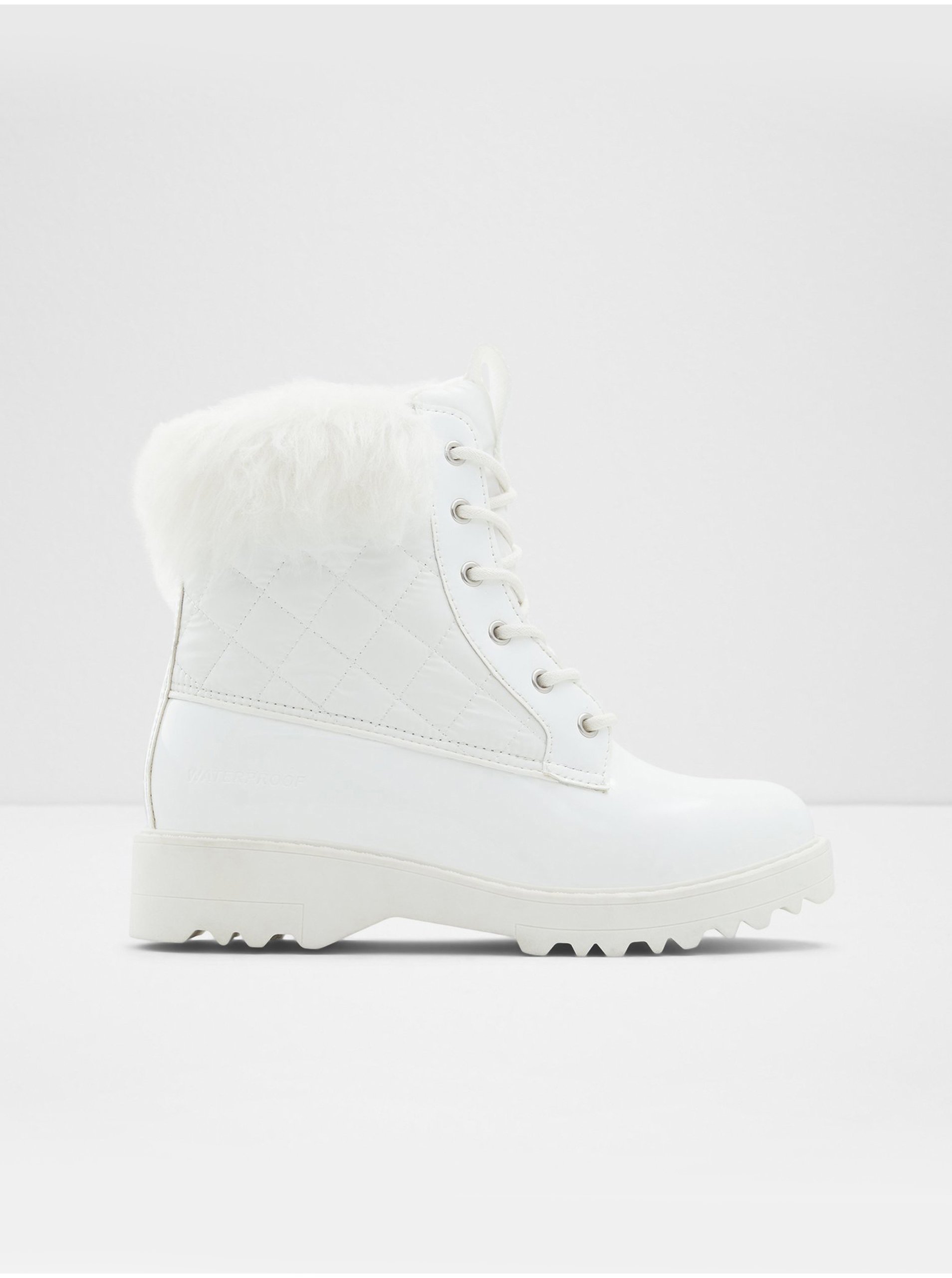Levně Bílé dámské zimní boty s umělým kožíškem ALDO Breadda