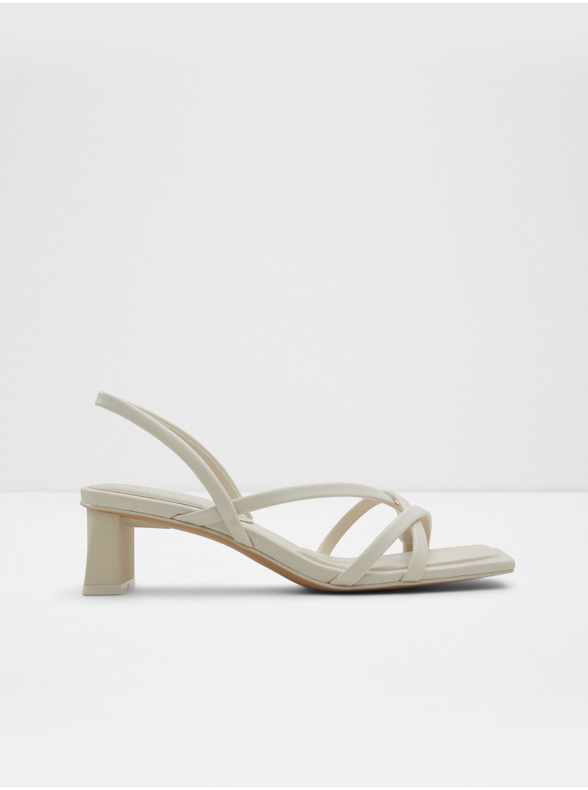 Levně Bílé dámské sandály na nízkém podpatku ALDO Minima