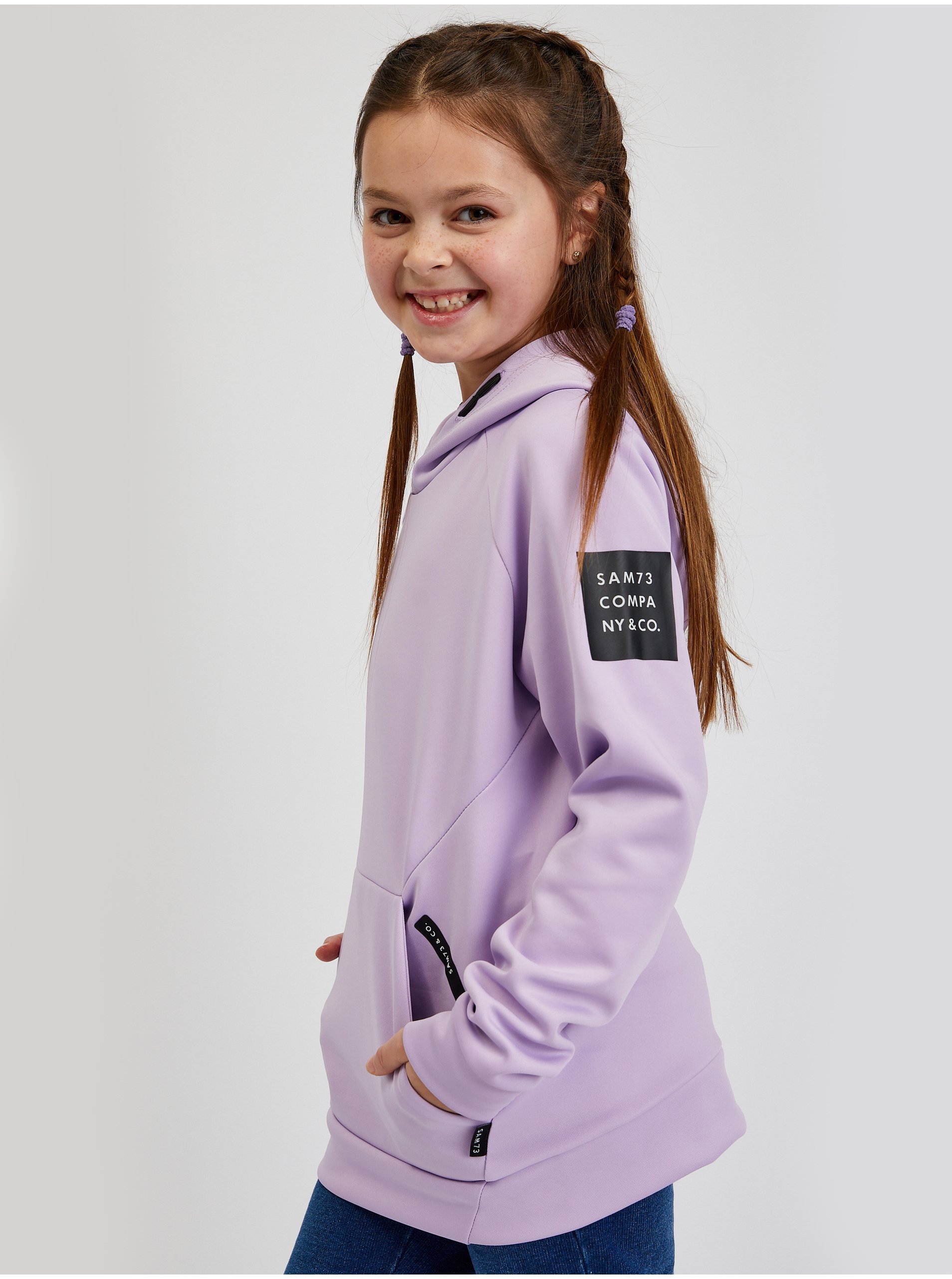 E-shop Světle fialová holčičí mikina s kapucí SAM73 Virgo