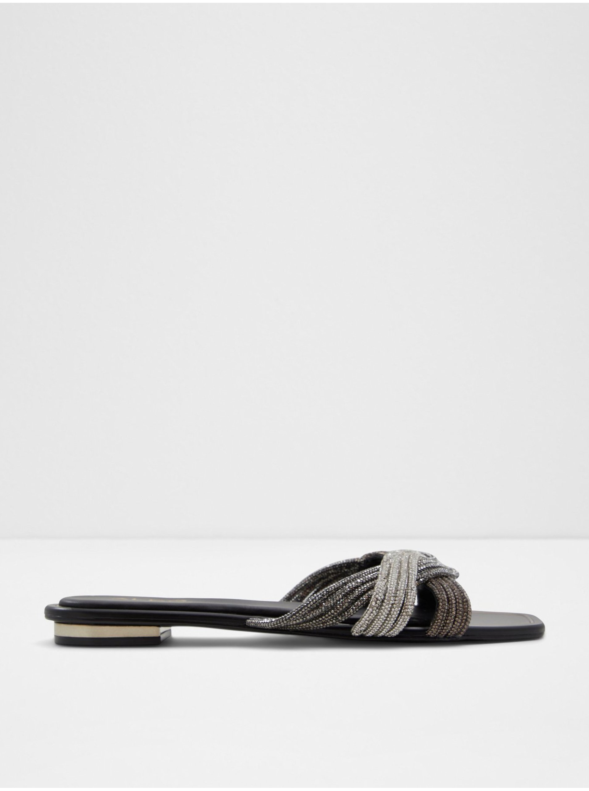 E-shop Černo-stříbrné dámské pantofle ALDO Naira