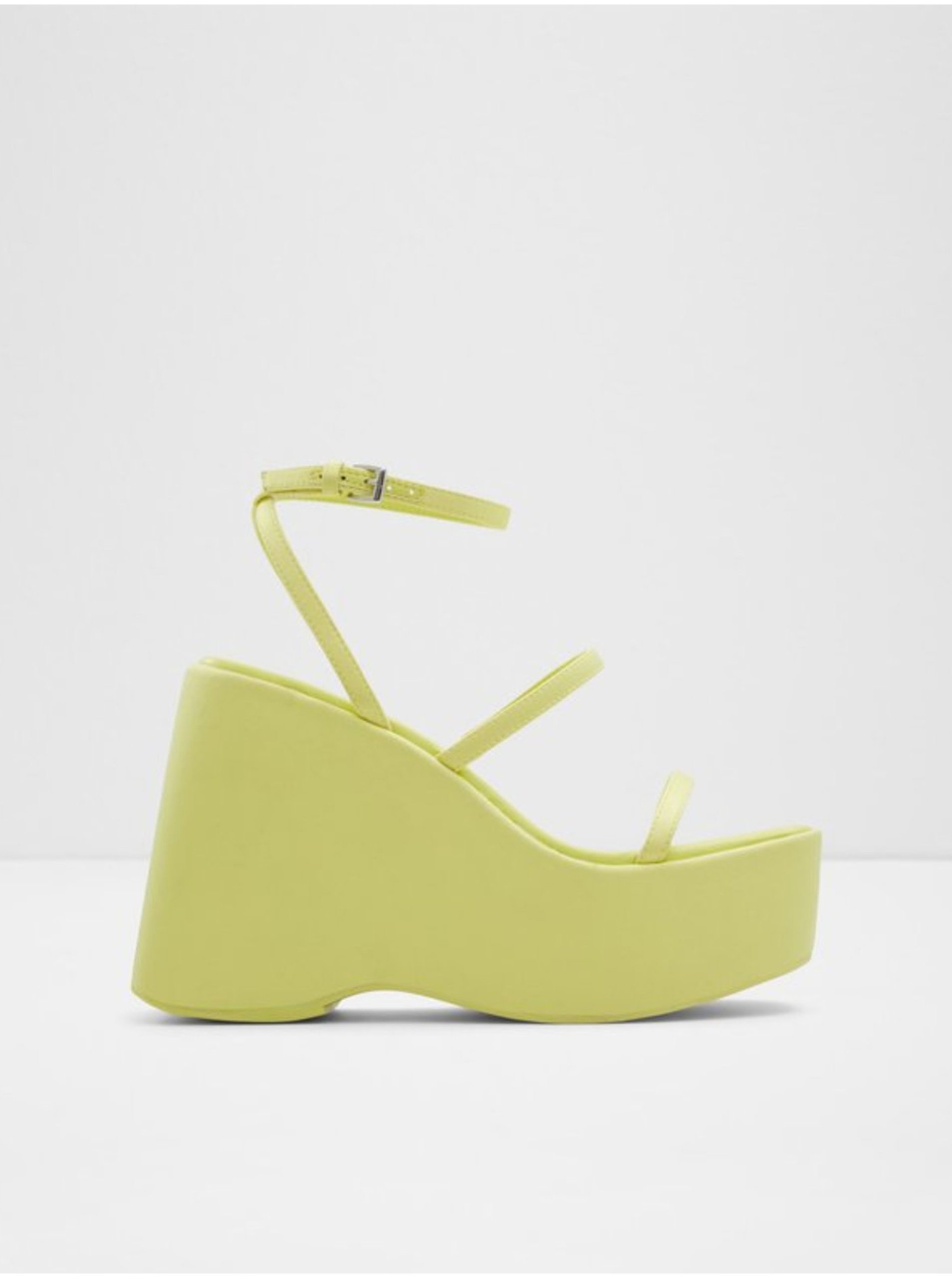 Levně Žluté dámské sandály na platformě Aldo Kasie