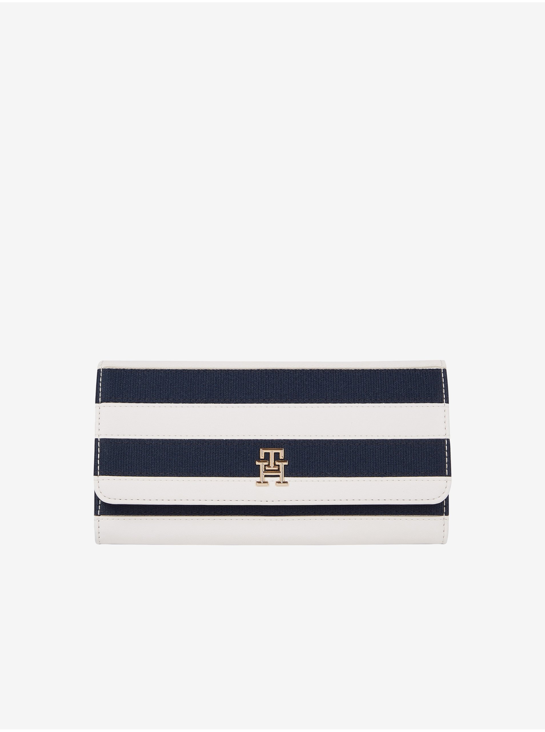 Lacno Modro-biela pruhovaná dámska peňaženka Tommy Hilfiger Iconic LRG