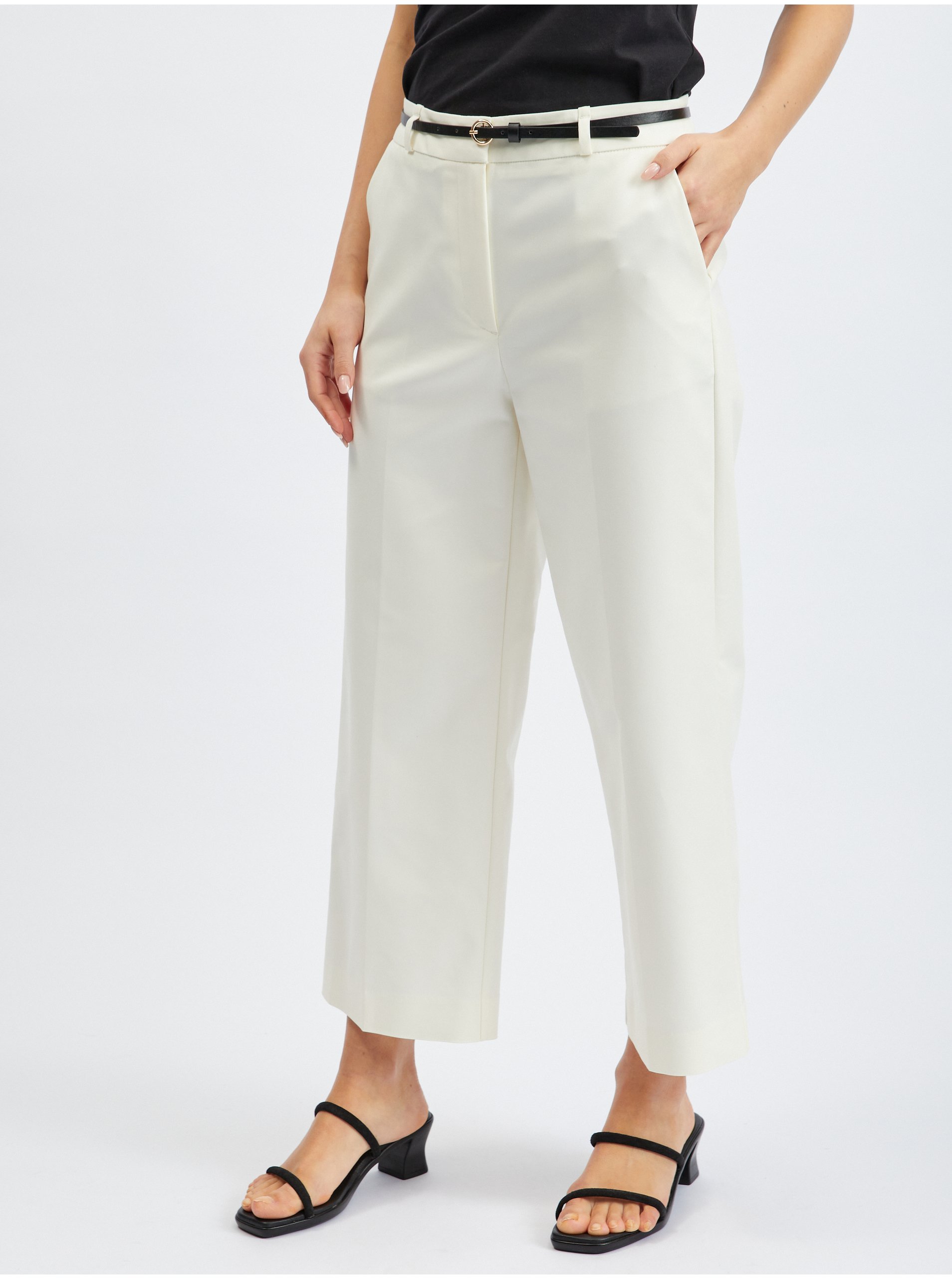 Levně Bílé dámské culottes kalhoty ORSAY