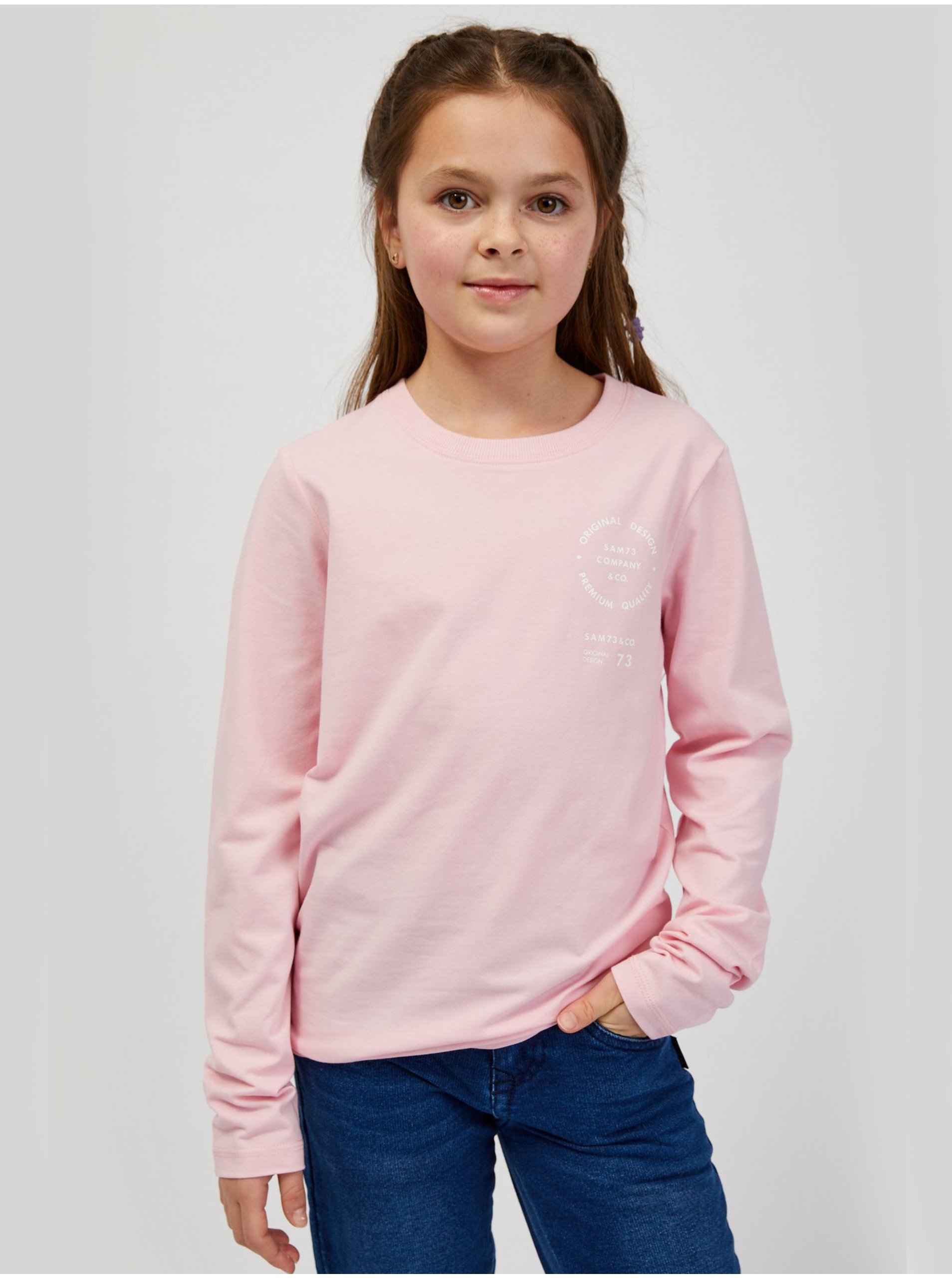 Lacno Ružové dievčenské tričko SAM73 Mensa