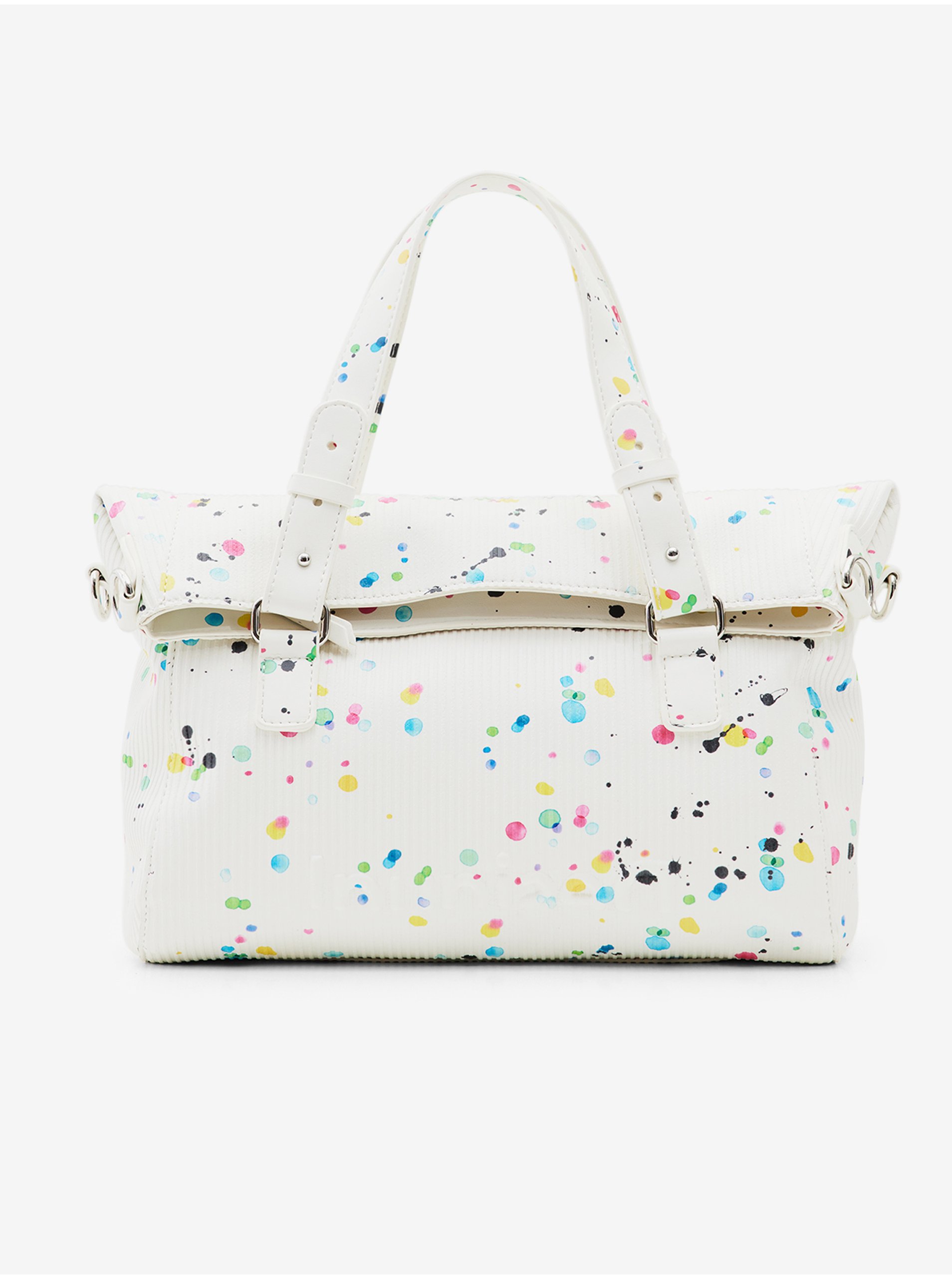 Levně Bílá dámská vzorovaná kabelka Desigual Neon Art Loverty