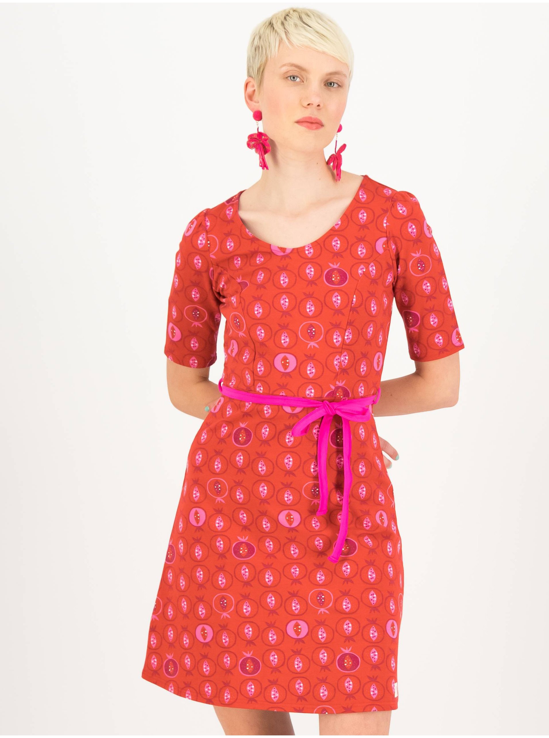 E-shop Červené dámské vzorované šaty Blutsgeschwister