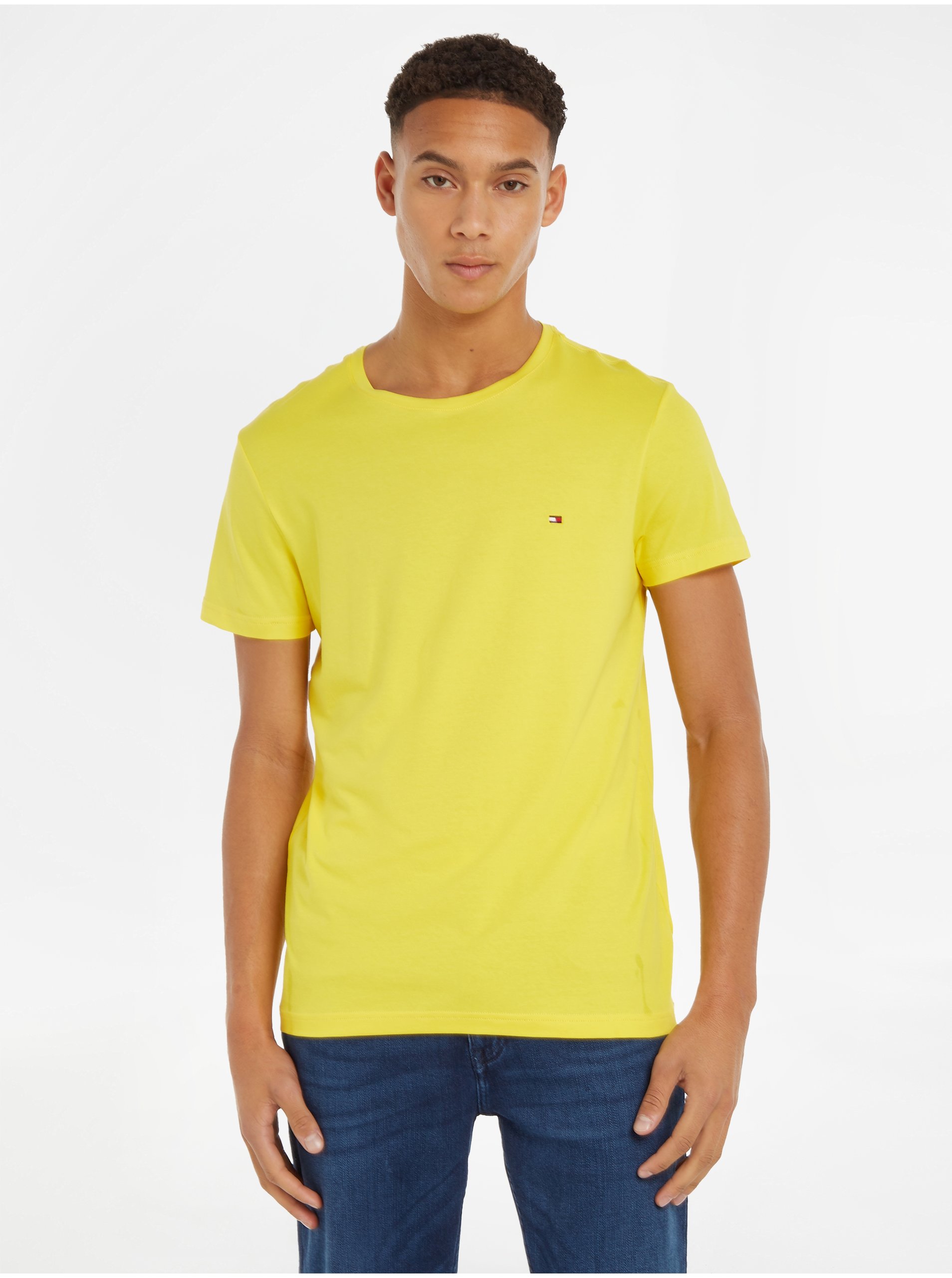 Lacno Basic tričká pre mužov Tommy Hilfiger - žltá