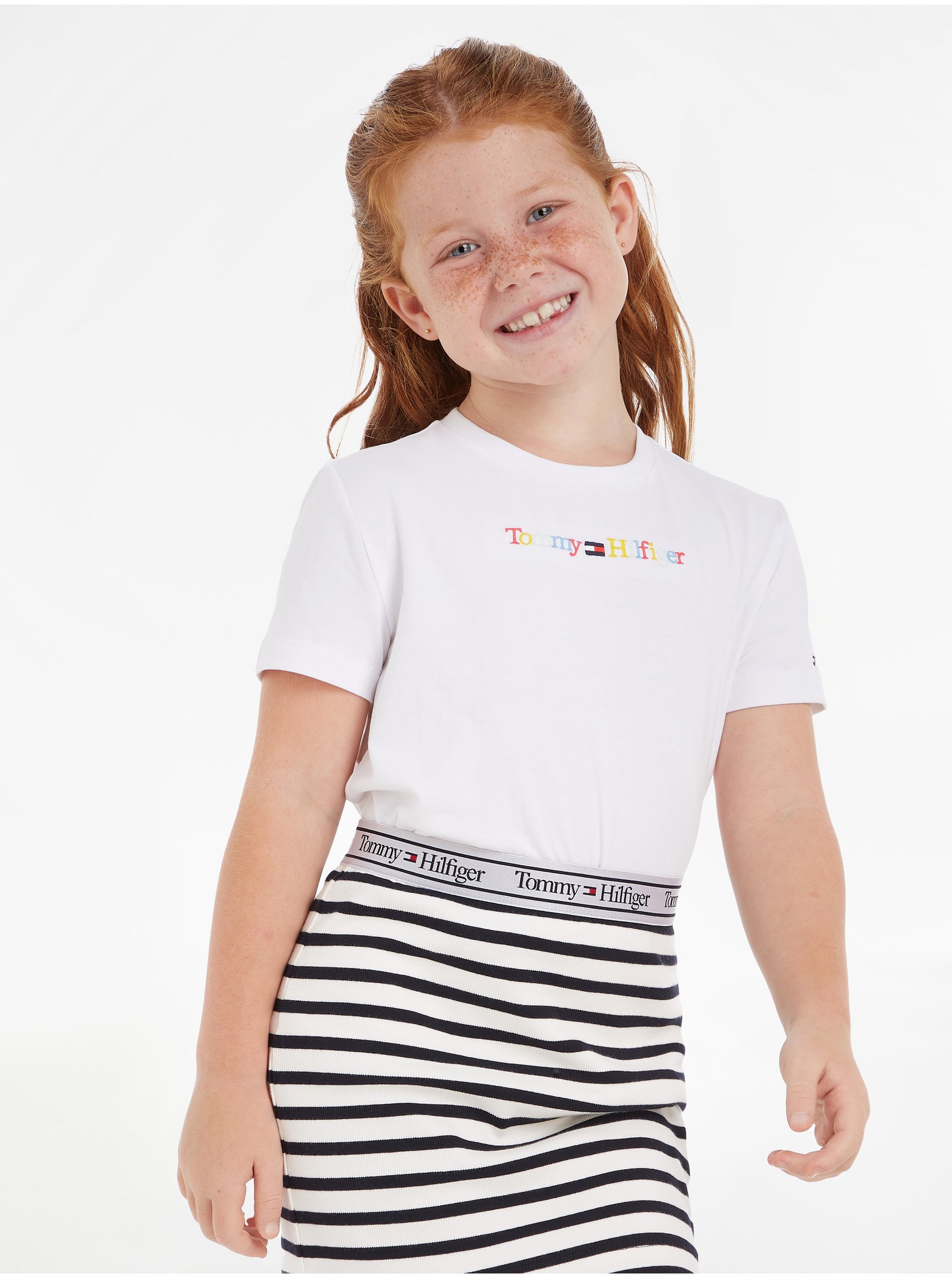 E-shop Biele dievčenské tričko Tommy Hilfiger