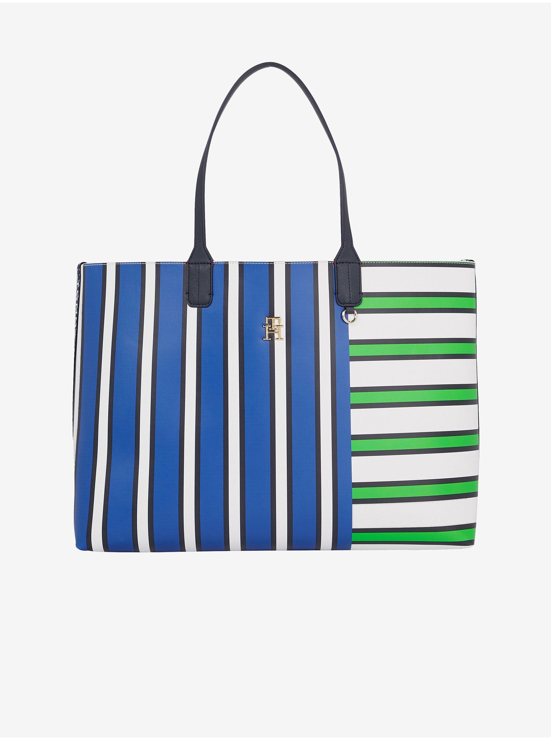 E-shop Zeleno-modrý dámský pruhovaný shopper Tommy Hilfiger