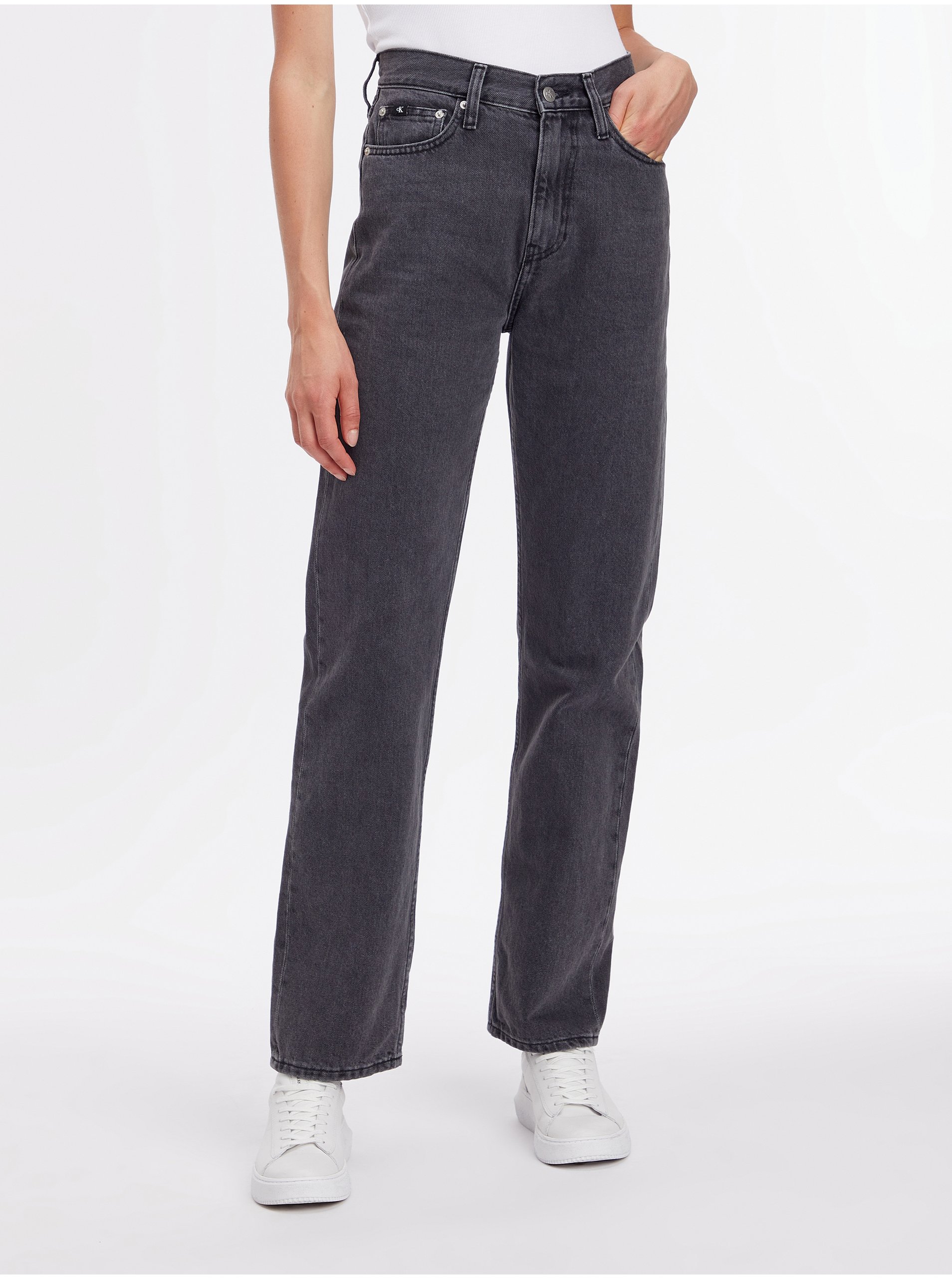 E-shop Černé dámské straight fit džíny Calvin Klein Jeans
