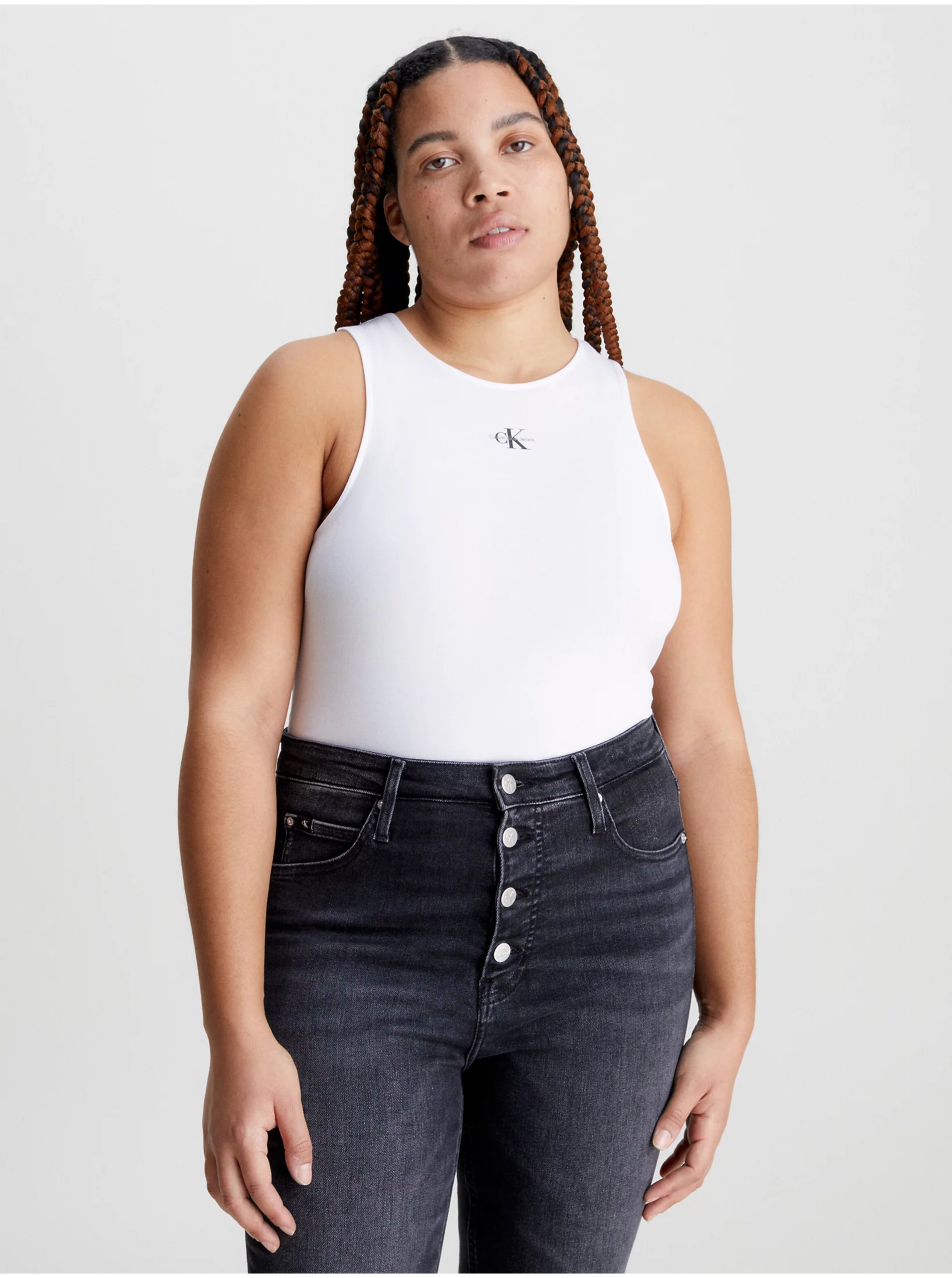 E-shop Bílé dámské tílko Calvin Klein Jeans