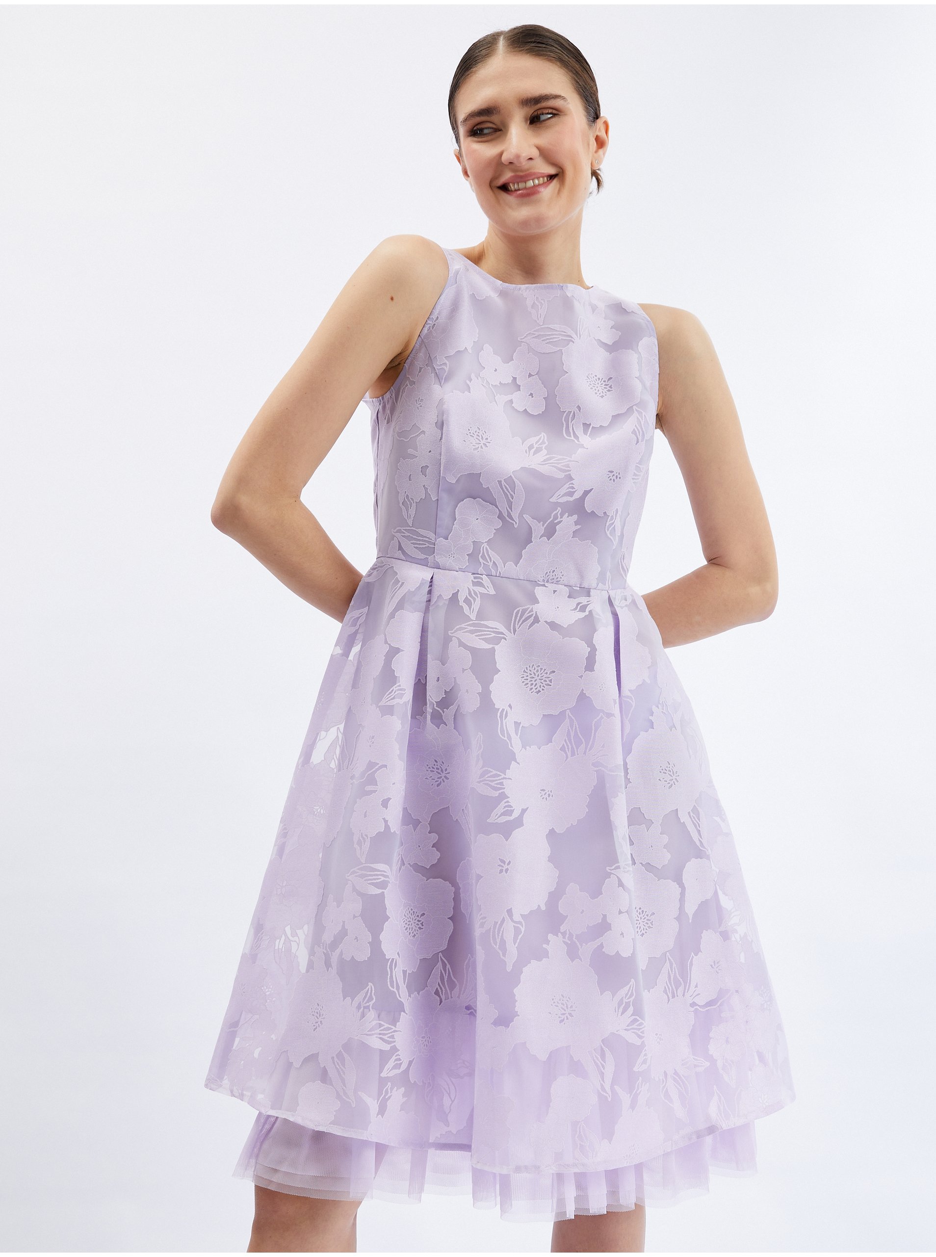 Lacno Svetlo fialové dámske šaty ORSAY