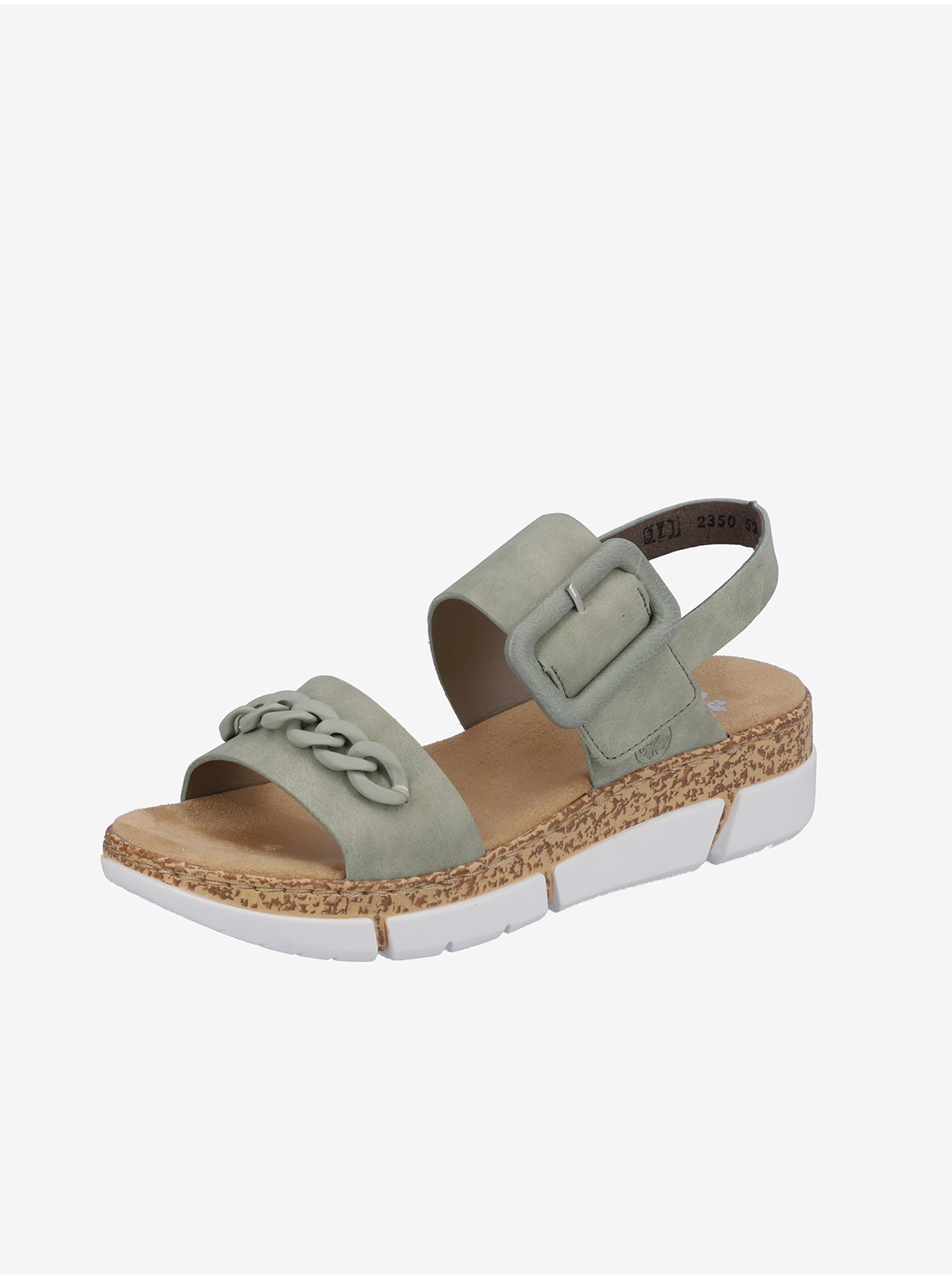 E-shop Khaki dámské sandály na platformě Rieker