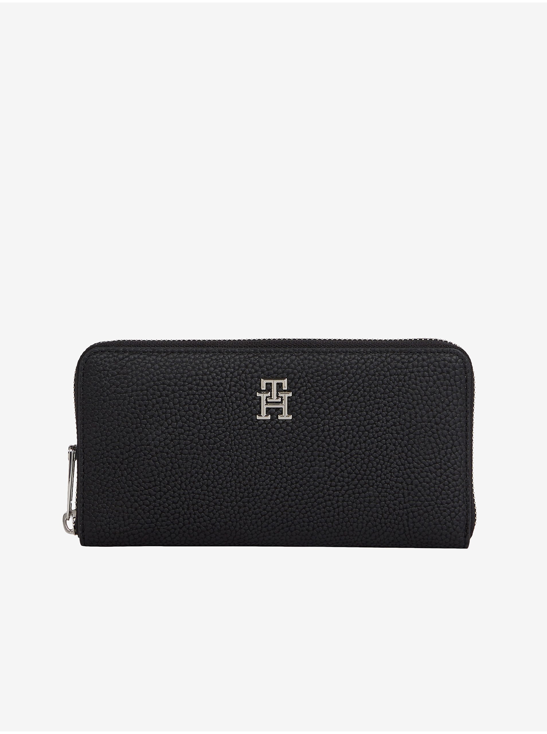 Levně Černá dámská peněženka Tommy Hilfiger Emblem Large ZA